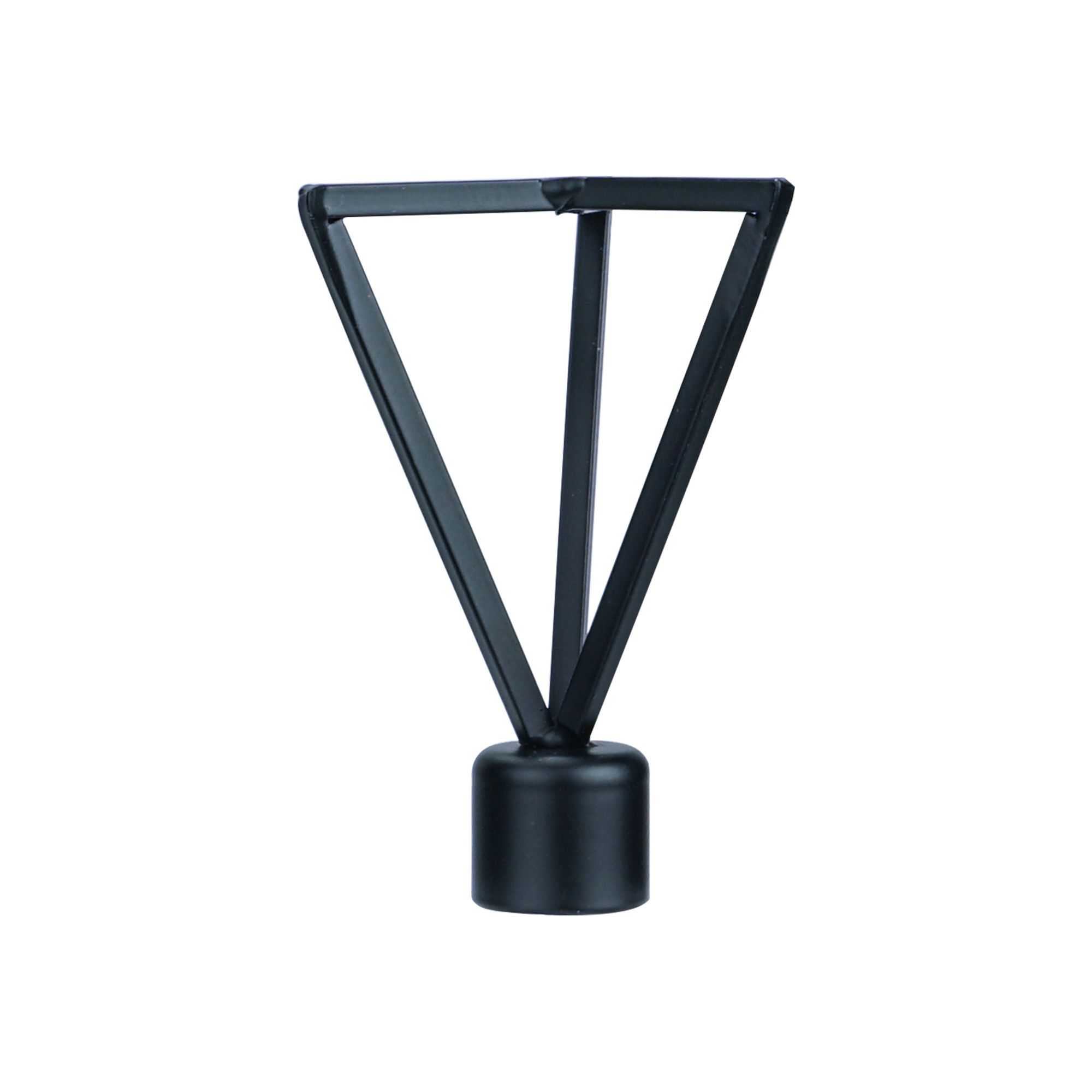 GoodHome Araxos Black Metal Wired triangle Curtain pole finial (Dia)19mm