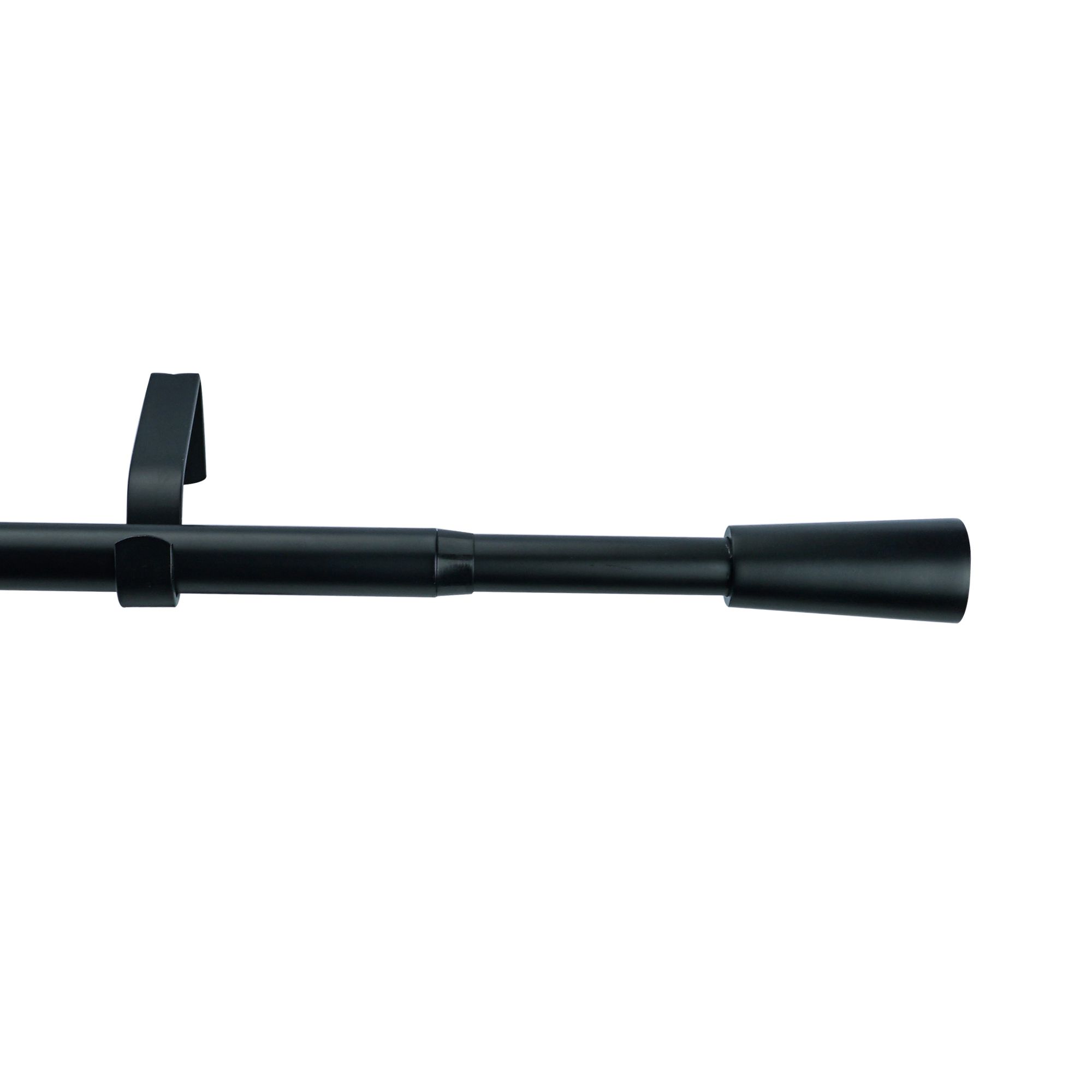 GoodHome Araxos Matt Black Antique brass effect Extendable Ball Curtain pole Set, (L)2000mm-3300mm (Dia)19mm
