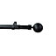 GoodHome Araxos Matt Black Extendable Ball Single curtain pole set Set, (L)1200mm-2100mm (Dia)28mm