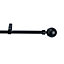 GoodHome Araxos Matt Black Walnut effect Extendable Ball Curtain pole Set, (L)1200mm-2100mm (Dia)19mm