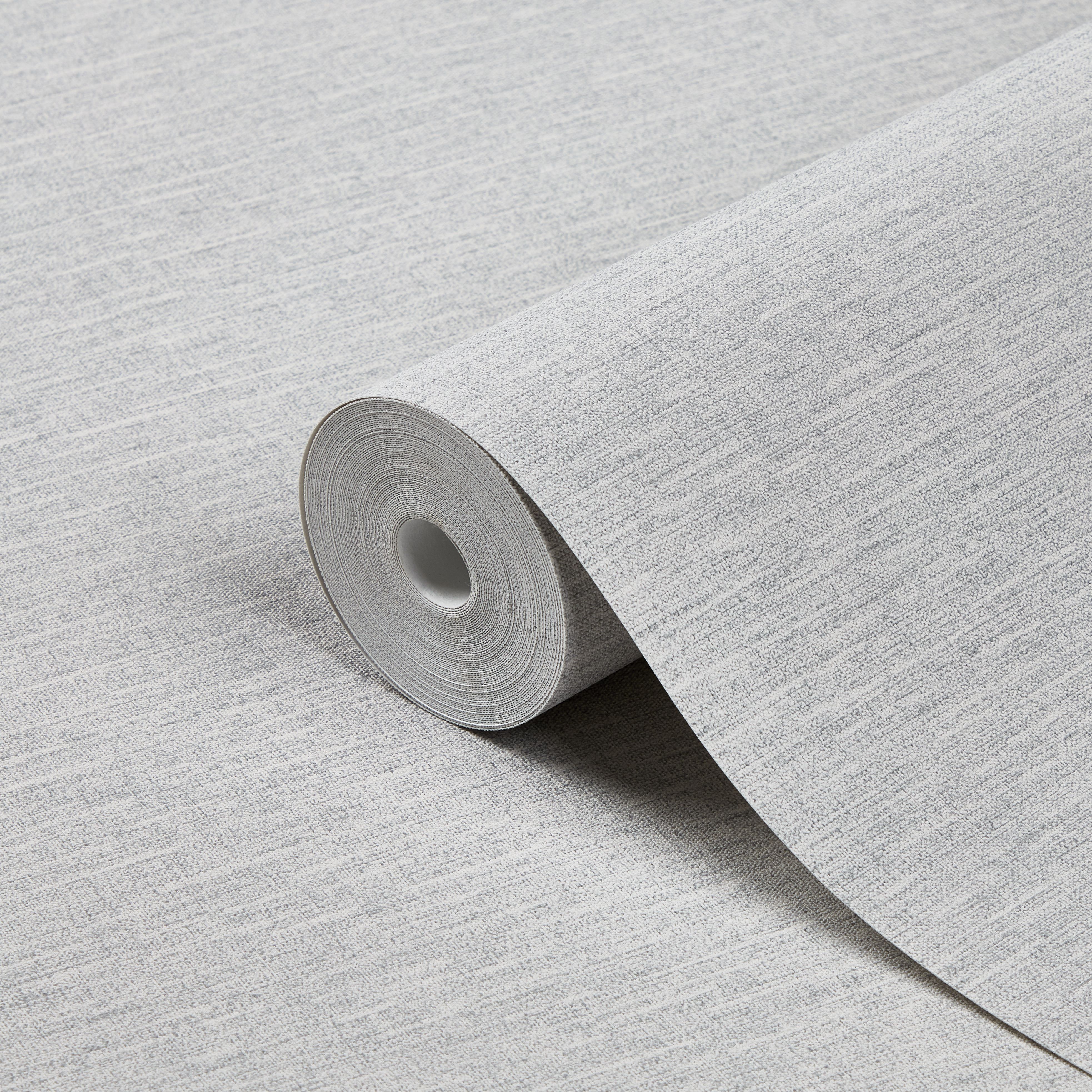 GoodHome Arceau Grey Fabric effect Textured Wallpaper Sample