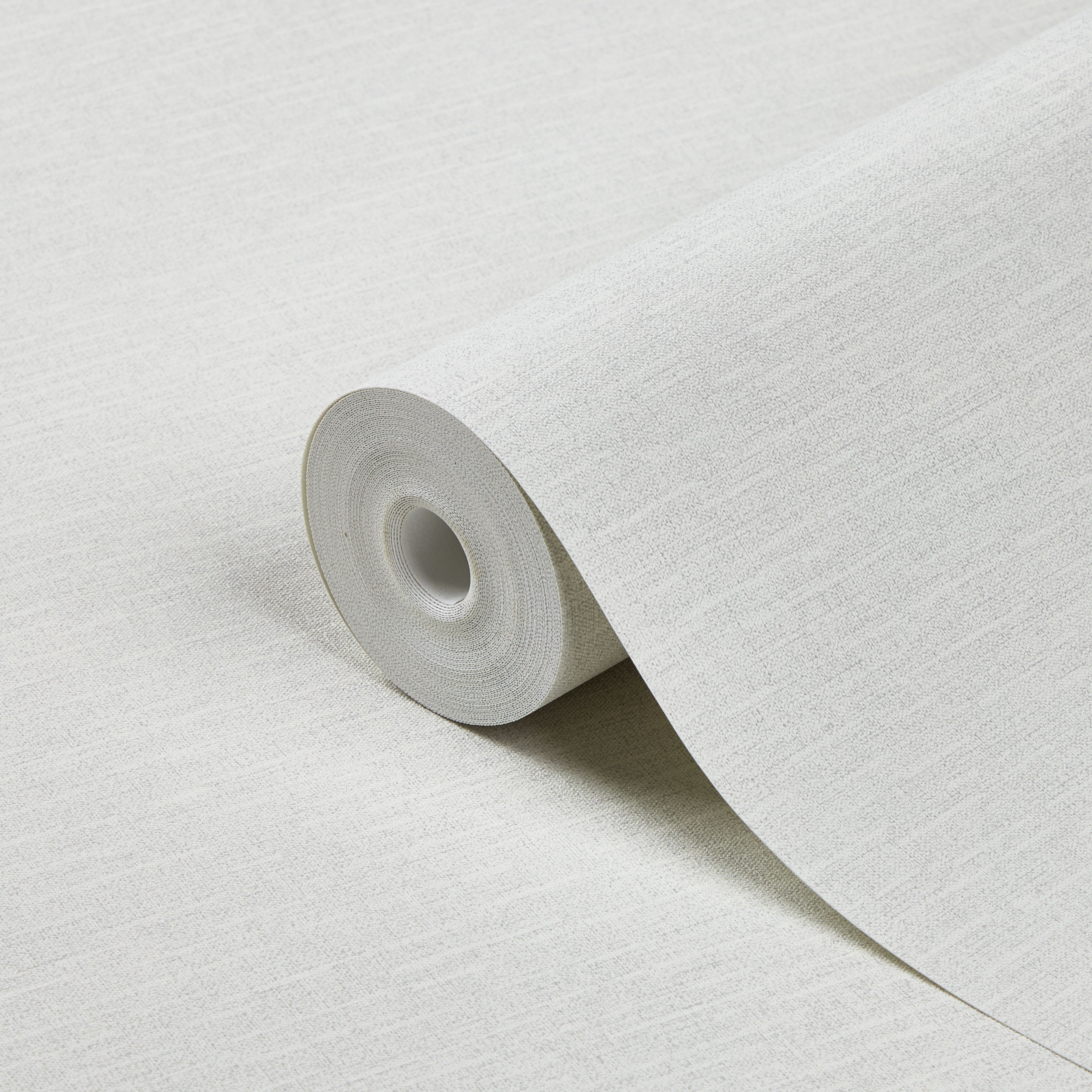 GoodHome Arceau Light grey Fabric effect Textured Wallpaper DIY at B&Q