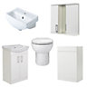 GoodHome Ardenno White Back to wall Toilet & basin kit