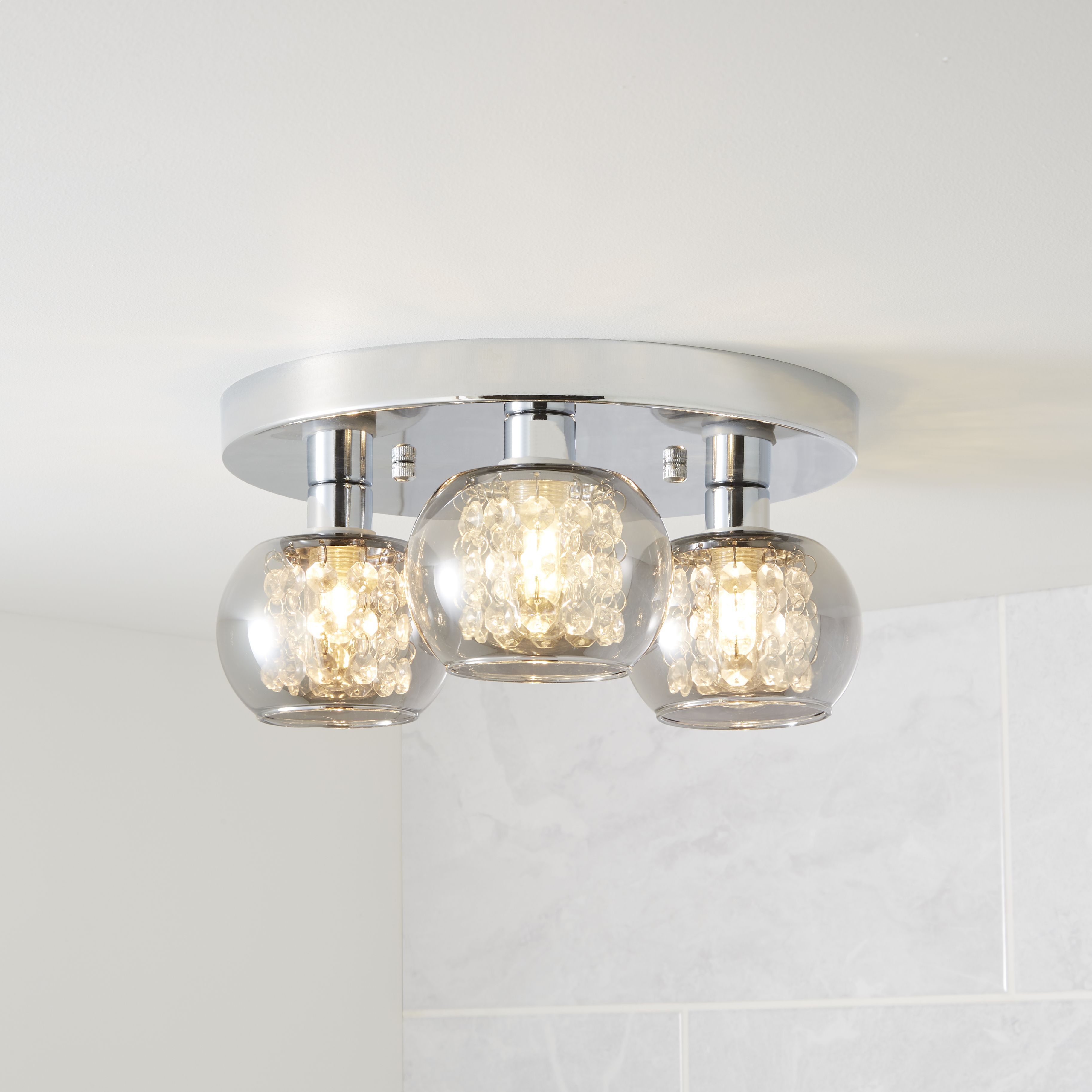 Chrome pendant deals light b&q