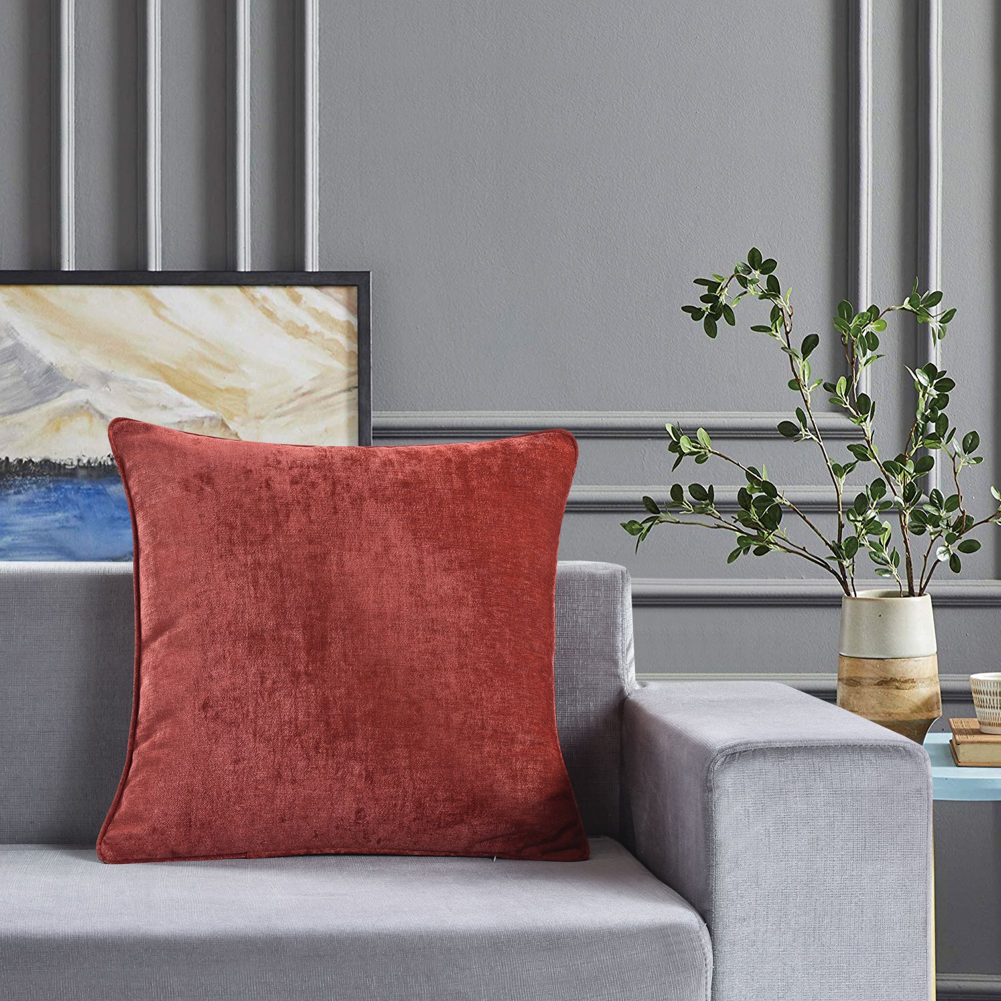 Arntzen Plain Dark rust Cushion (L)55cm x (W)55cm