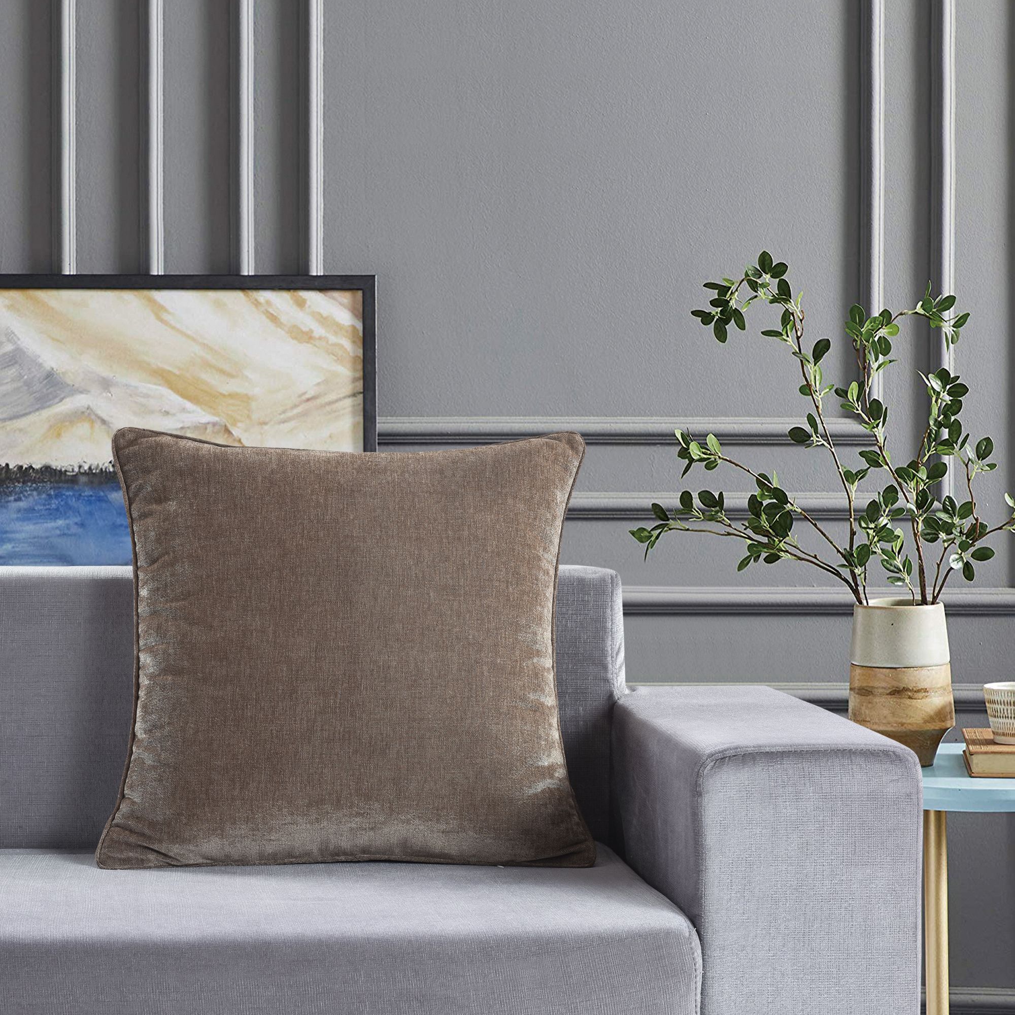 Arntzen Plain Taupe Cushion (L)55cm x (W)55cm