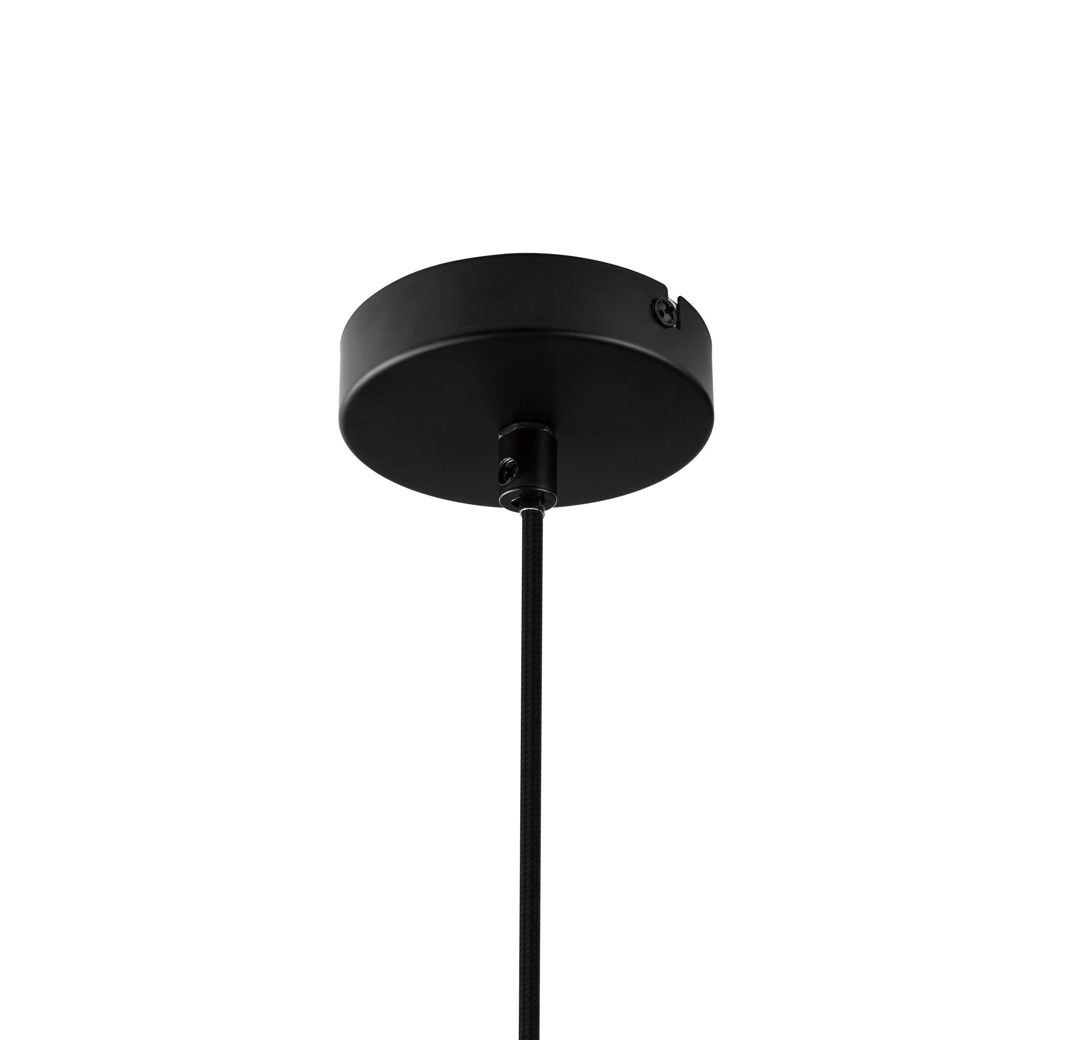 GoodHome Arraqis Matt Black Wood effect Pendant ceiling light, (Dia)360mm