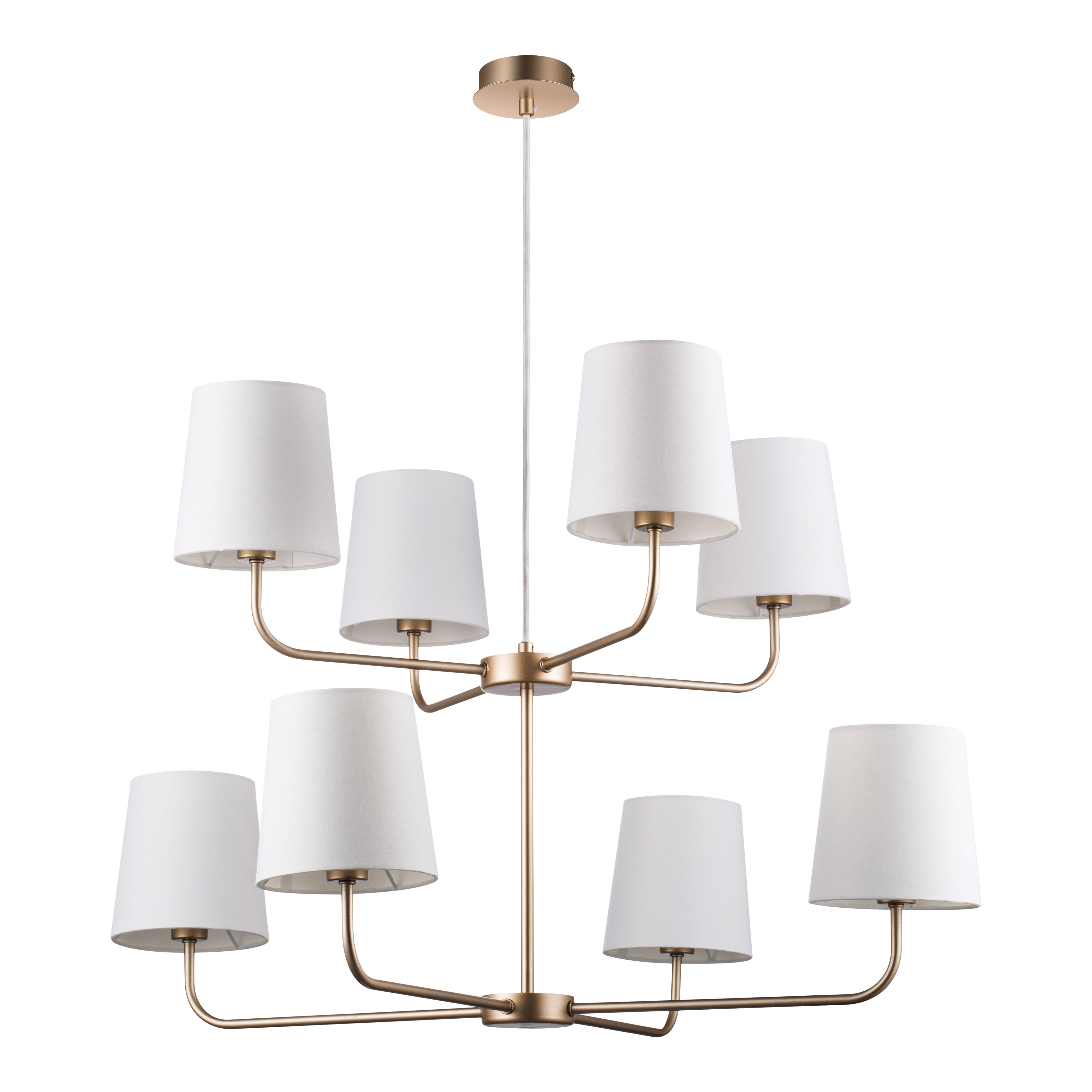 GoodHome Arrioph Cream Gold effect 8 Lamp Pendant ceiling light, (Dia)800mm
