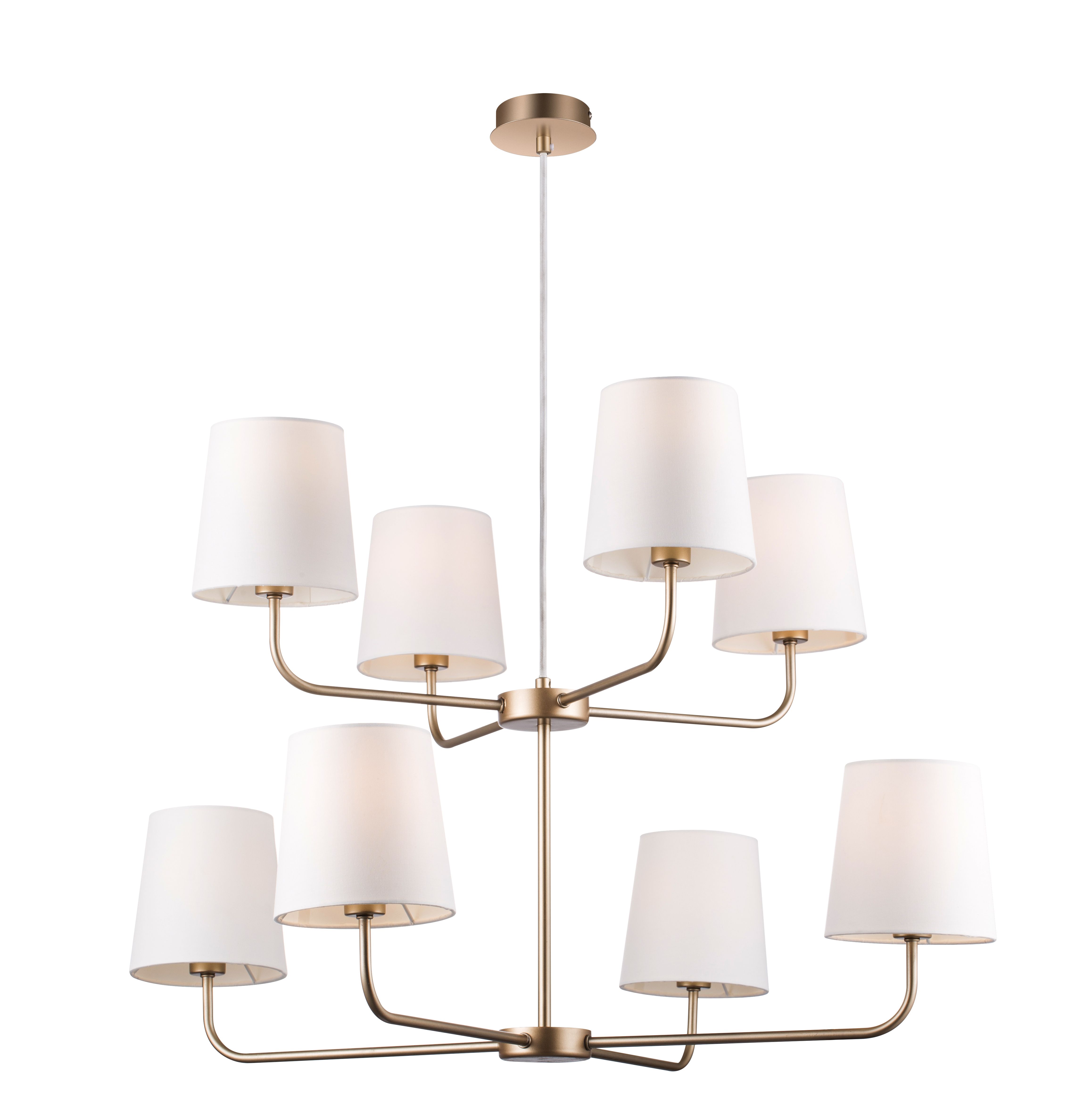 GoodHome Arrioph Cream Gold effect 8 Lamp Pendant ceiling light, (Dia)800mm