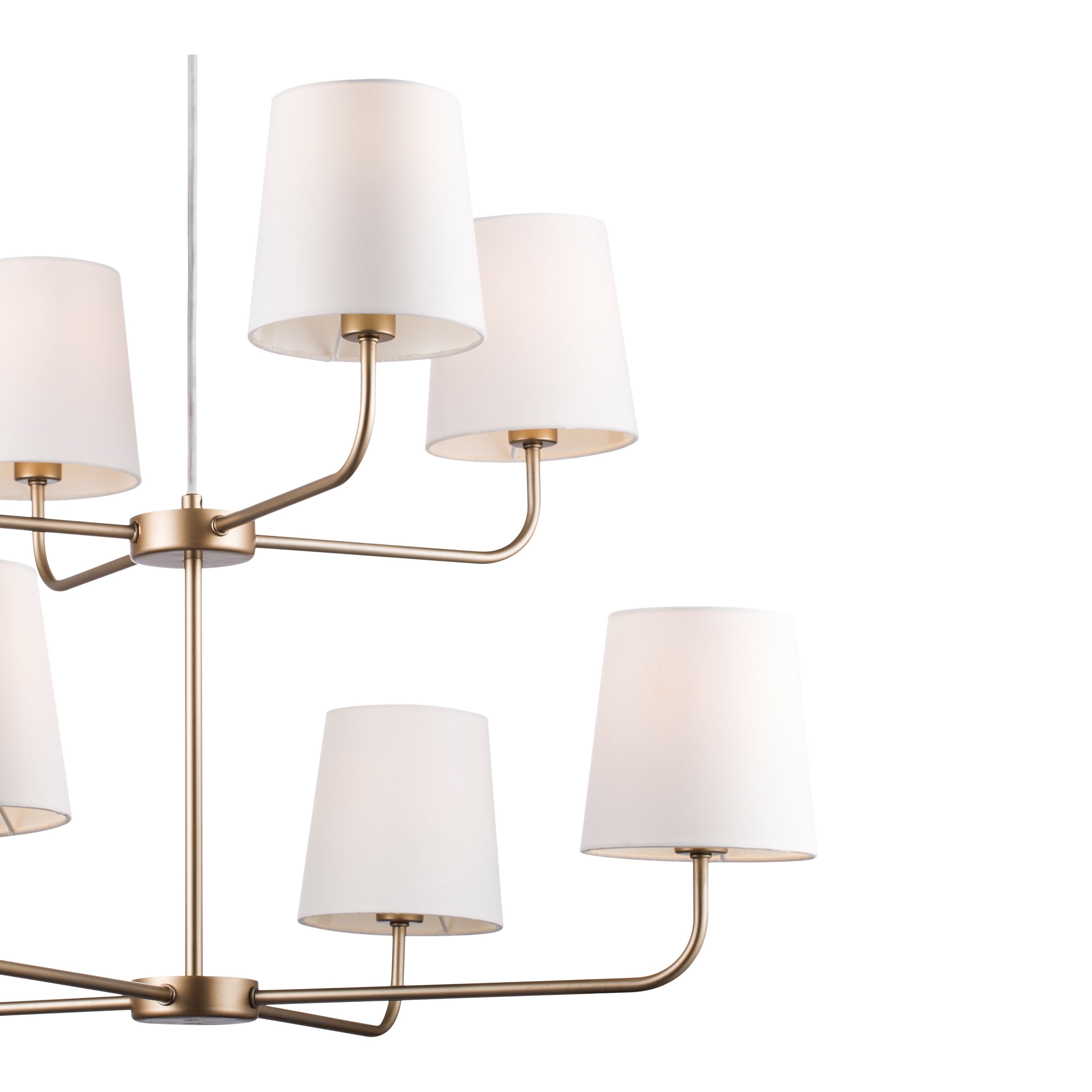 GoodHome Arrioph Cream Gold effect 8 Lamp Pendant ceiling light, (Dia)800mm