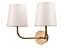 GoodHome Arrioph Cream white Gold effect Double Wall light