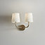 GoodHome Arrioph Cream white Gold effect Double Wall light