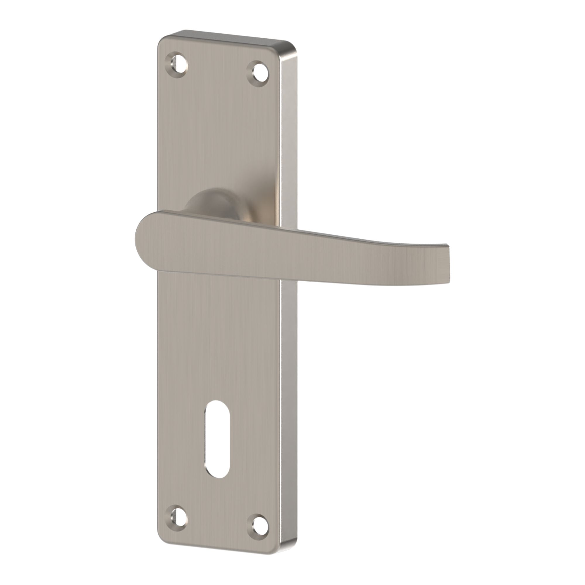 GoodHome Arsk Brushed Grey Nickel effect Aluminium alloy & steel Straight Door handle (L)101.5mm (D)43.5mm