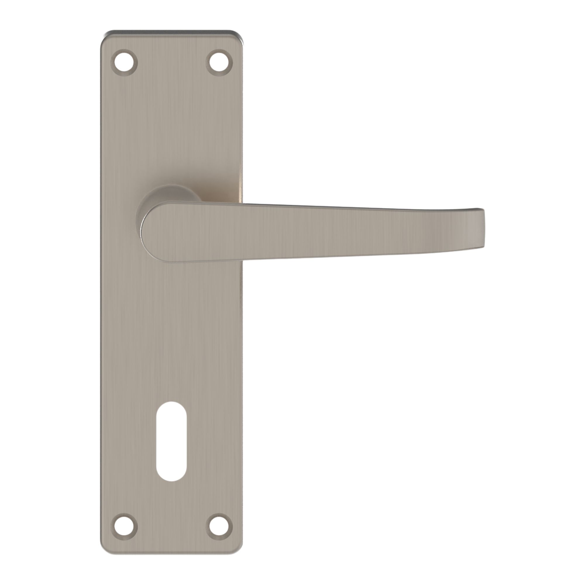 GoodHome Arsk Brushed Grey Nickel effect Aluminium alloy & steel Straight Door handle (L)101.5mm (D)43.5mm