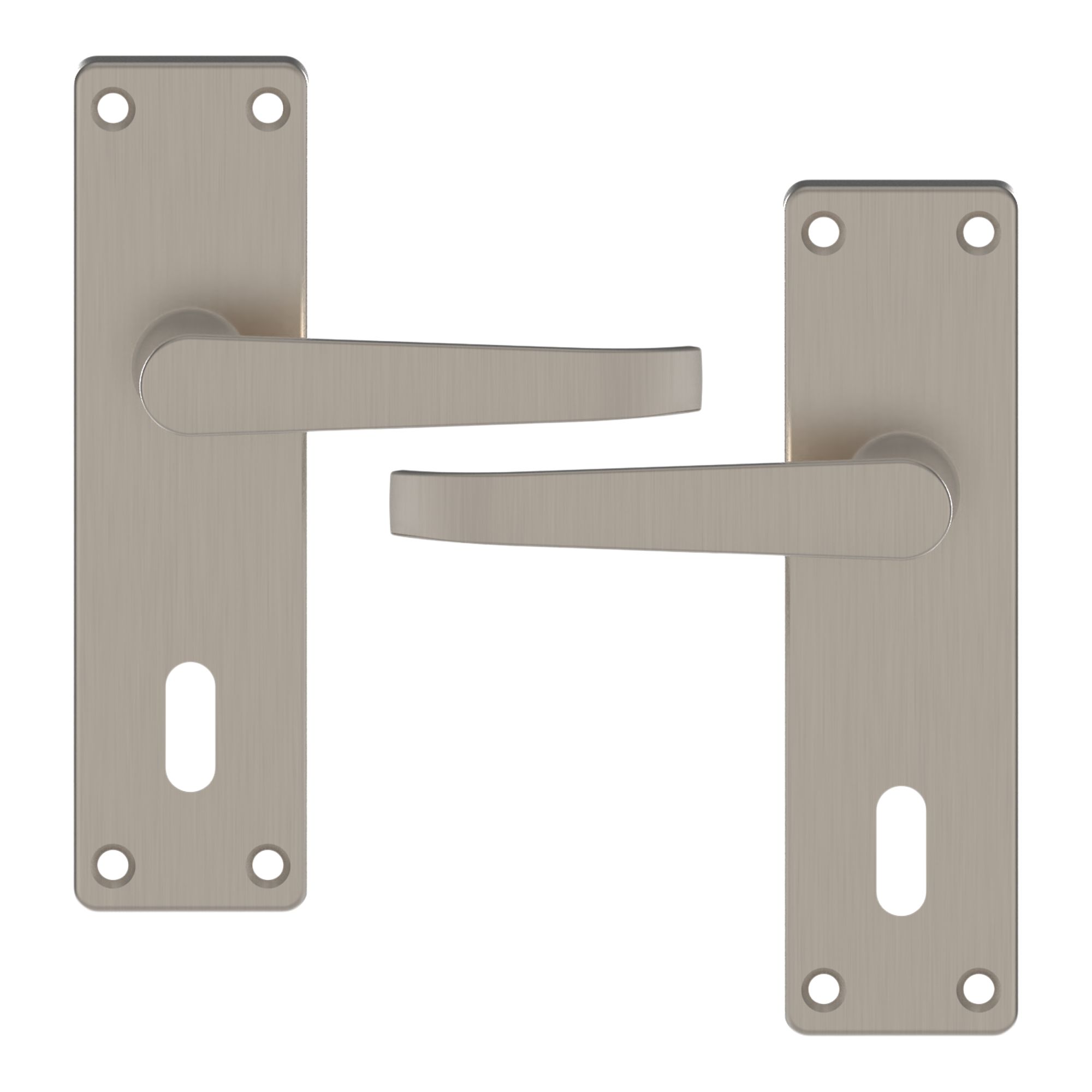 GoodHome Arsk Brushed Grey Nickel effect Aluminium alloy & steel Straight Door handle (L)101.5mm (D)43.5mm