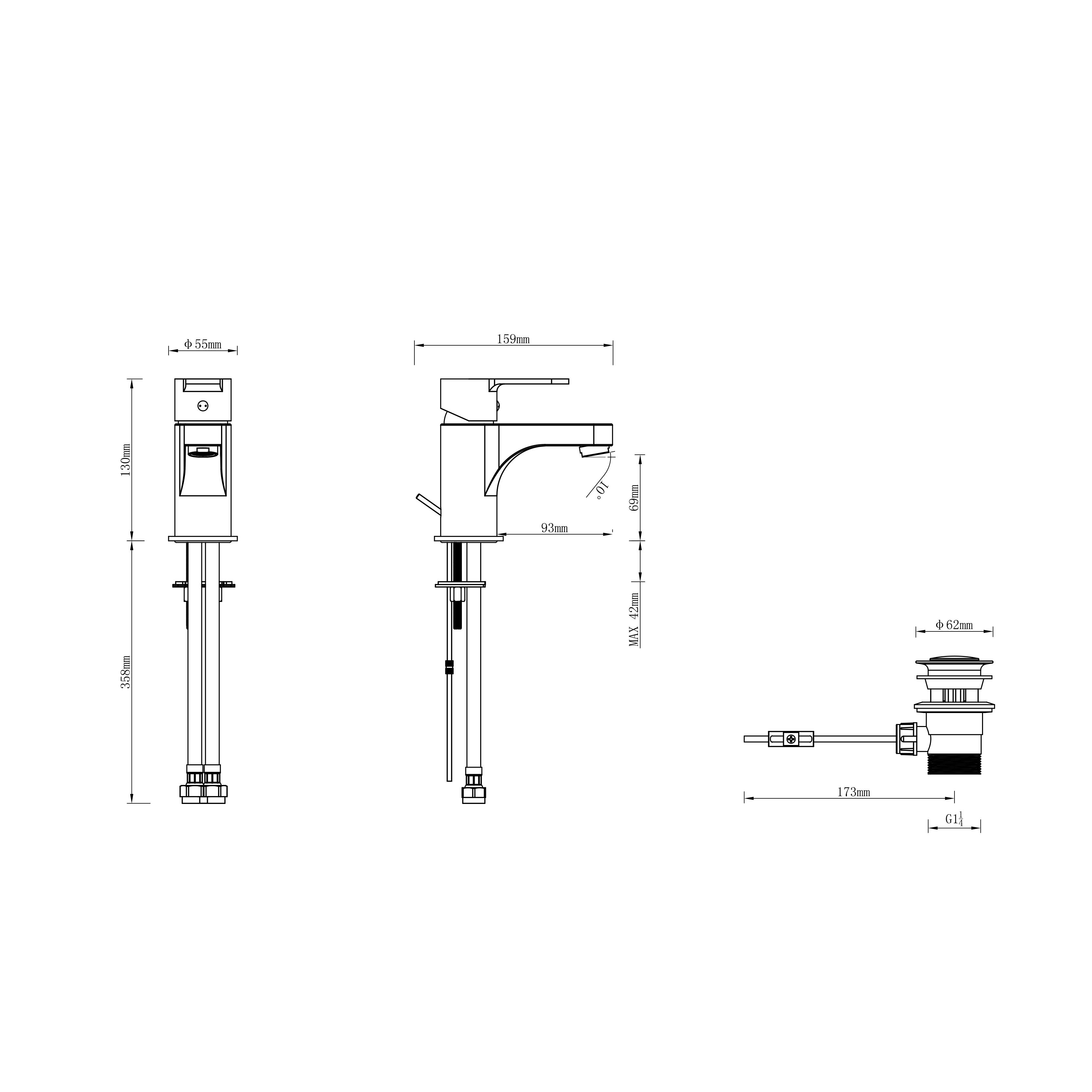 GoodHome Arsuz Basin Mono mixer Tap