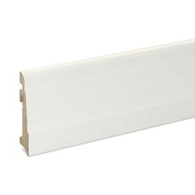 GoodHome Art Deco Style White MDF Skirting board (L)2.2m (W)100mm (T)19mm