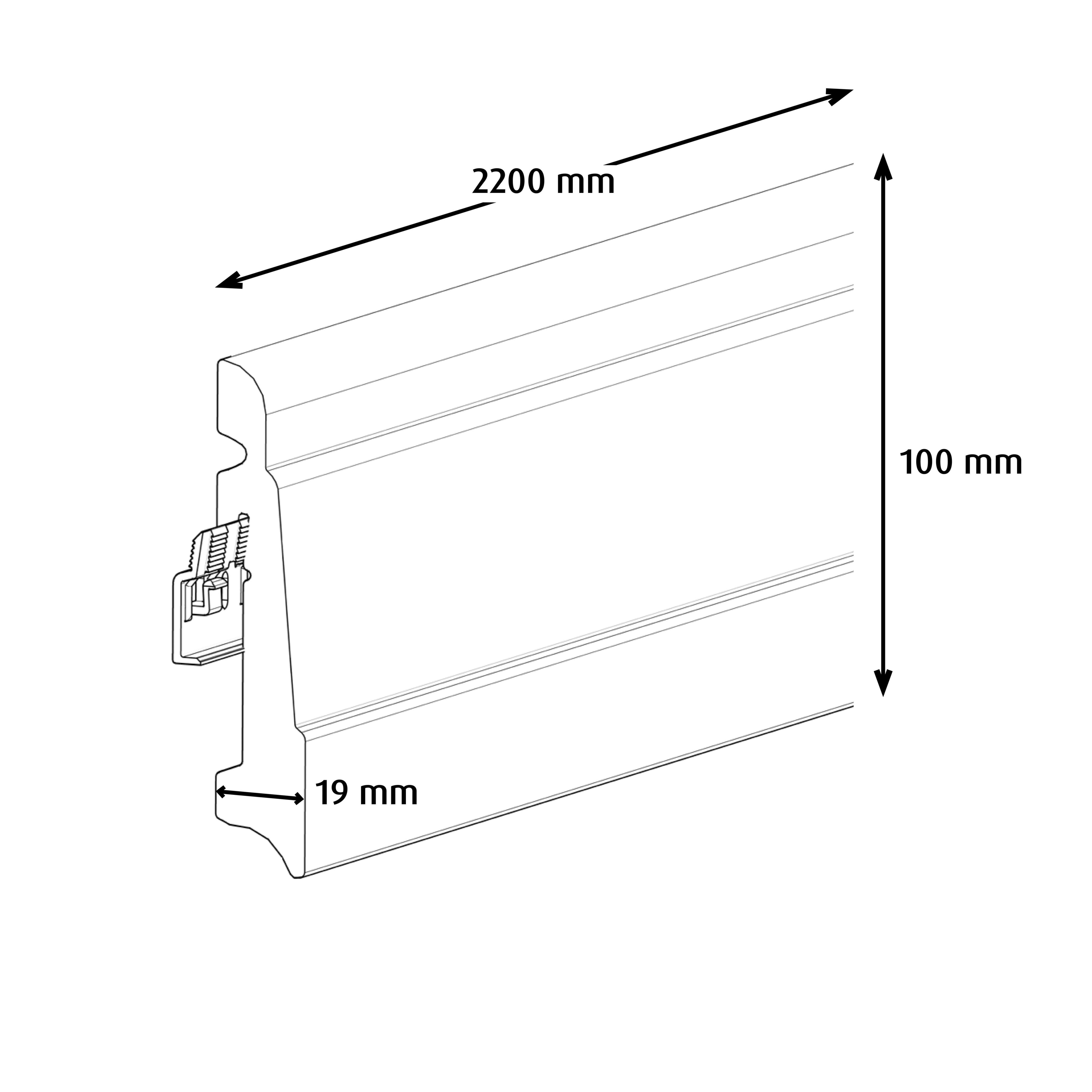 GoodHome Art Deco Style White MDF Skirting board (L)2.2m (W)100mm (T)19mm