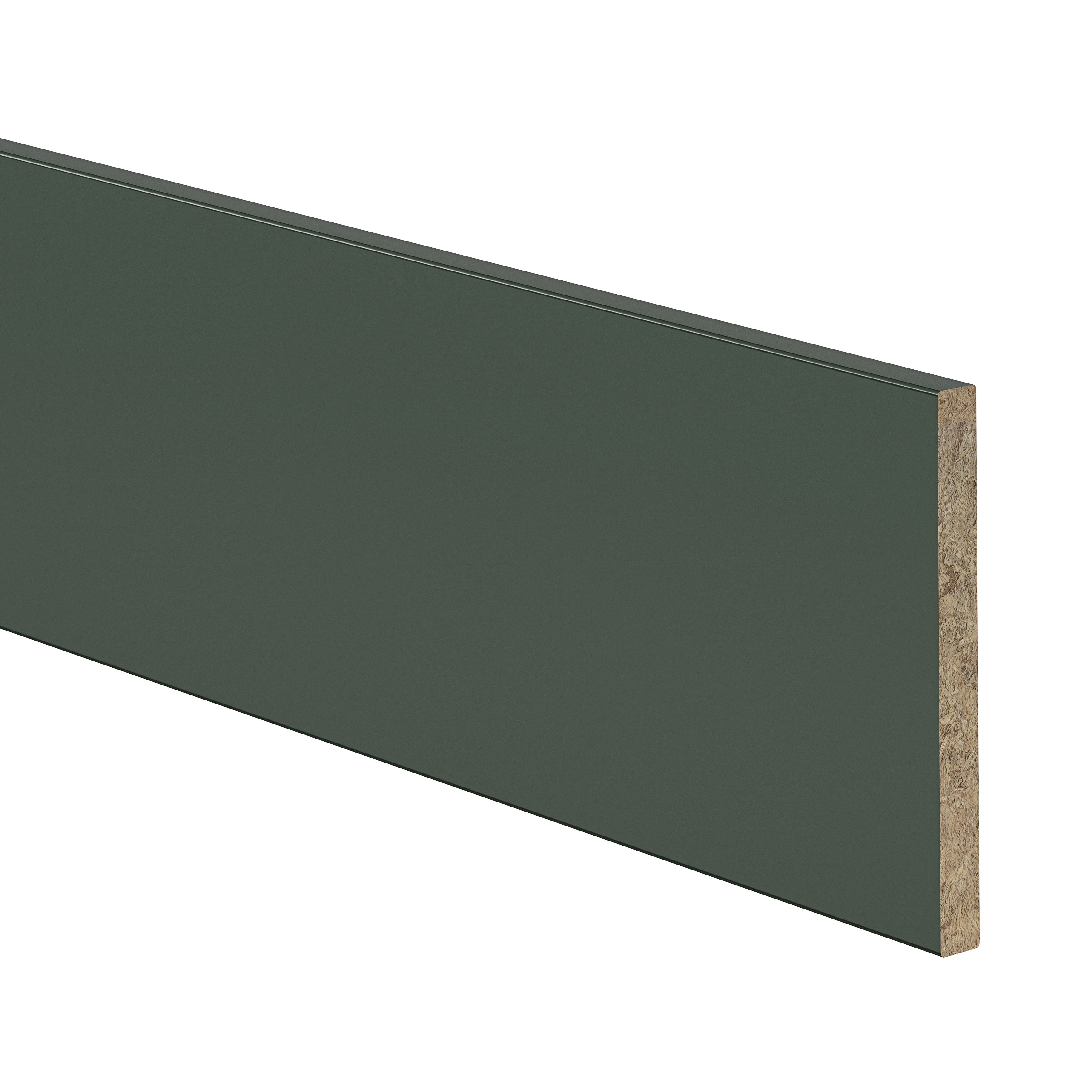GoodHome Artemisia Dark Green Square edge Plinth, (L)2400mm