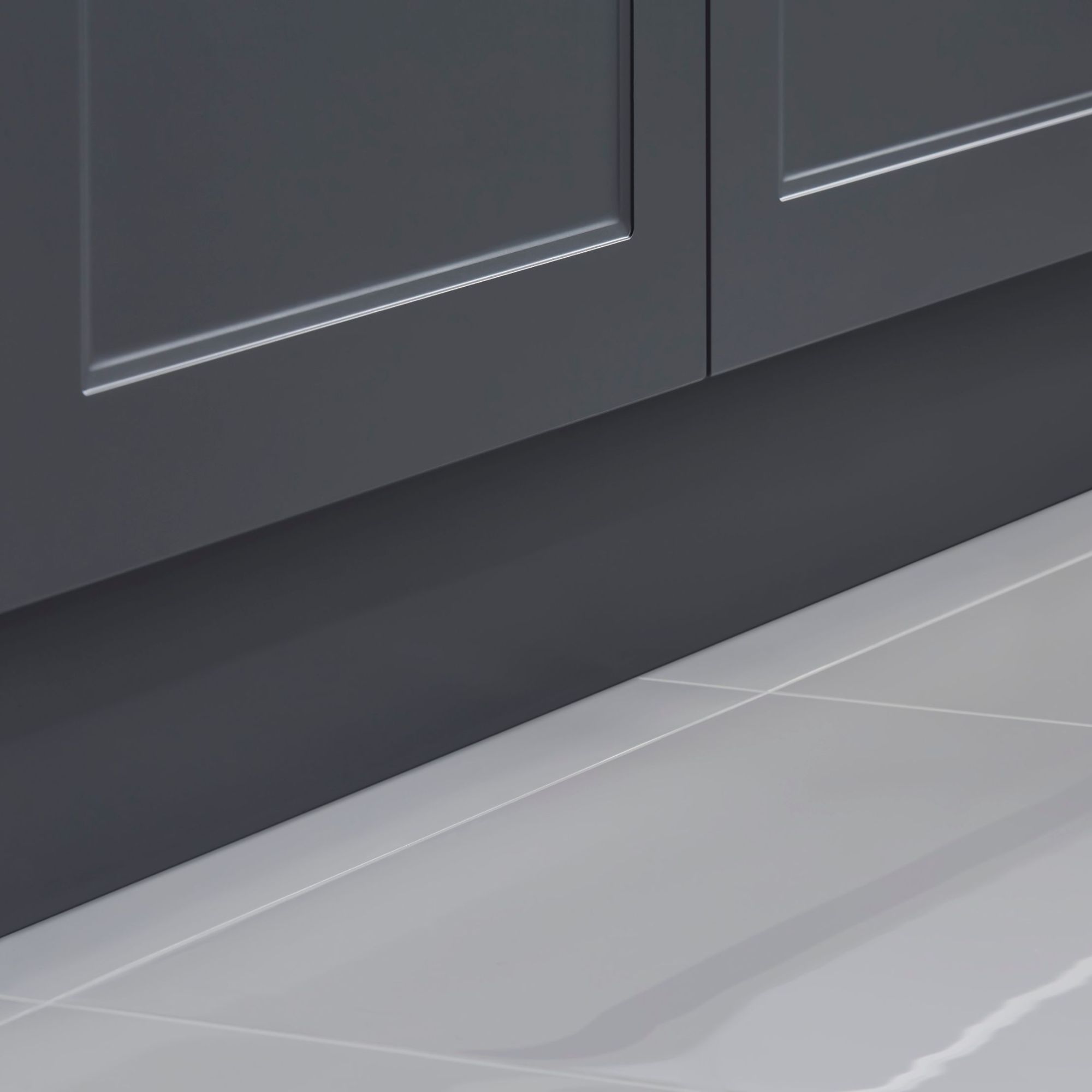 GoodHome Artemisia Graphite Square edge Matt graphite classic shaker Plinth, (L)2400mm
