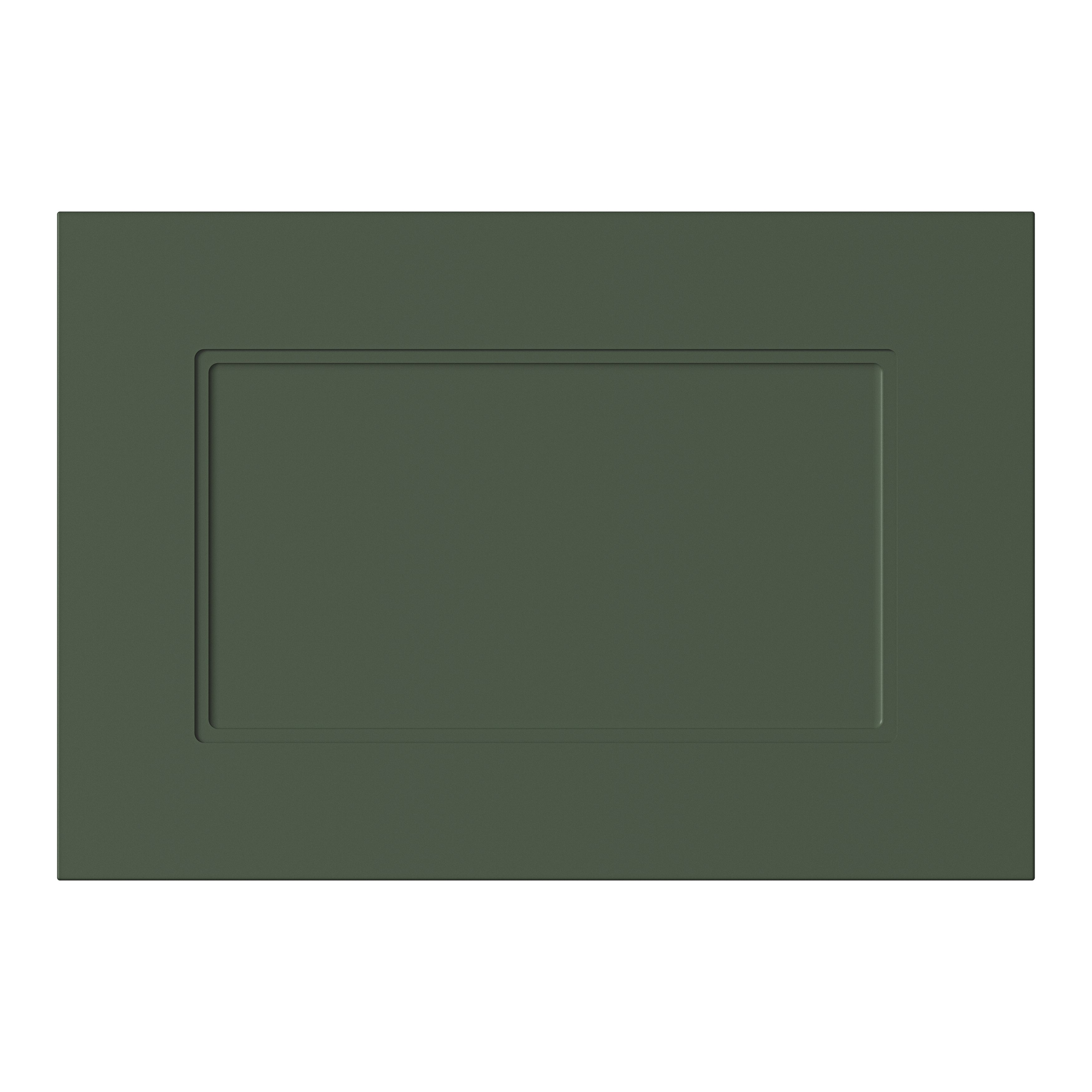GoodHome Artemisia Innovo handleless Matt dark green Shaker Drawer front (H)340mm (W)497mm (T)18mm