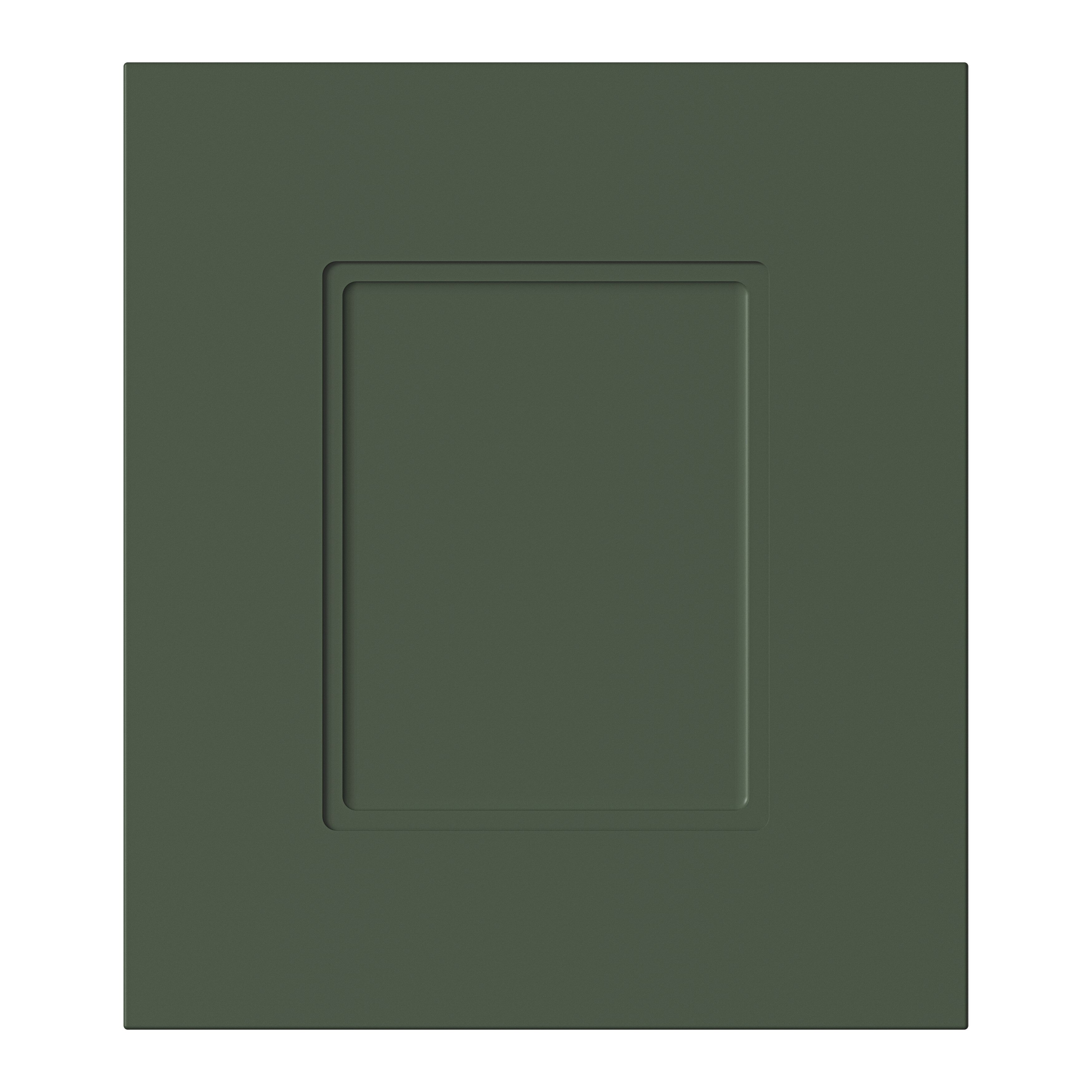 GoodHome Artemisia Innovo handleless Matt dark green Shaker Style Drawer front (H)340mm (W)297mm (T)18mm