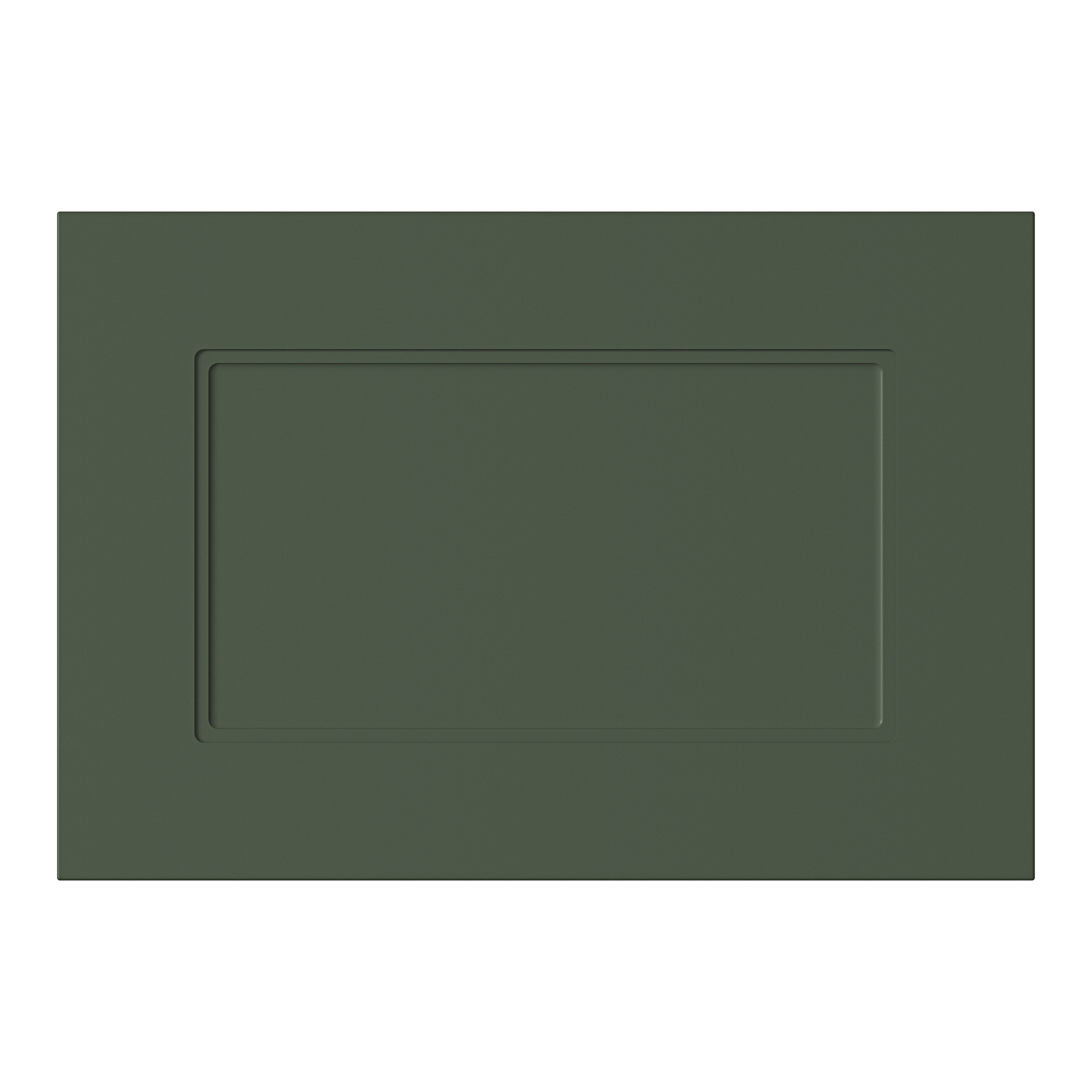 GoodHome Artemisia Innovo handleless Matt dark green Shaker Style Drawer front (H)340mm (W)497mm (T)18mm