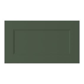 GoodHome Artemisia Innovo handleless Matt dark green Shaker Style Drawer front (H)340mm (W)597mm (T)18mm