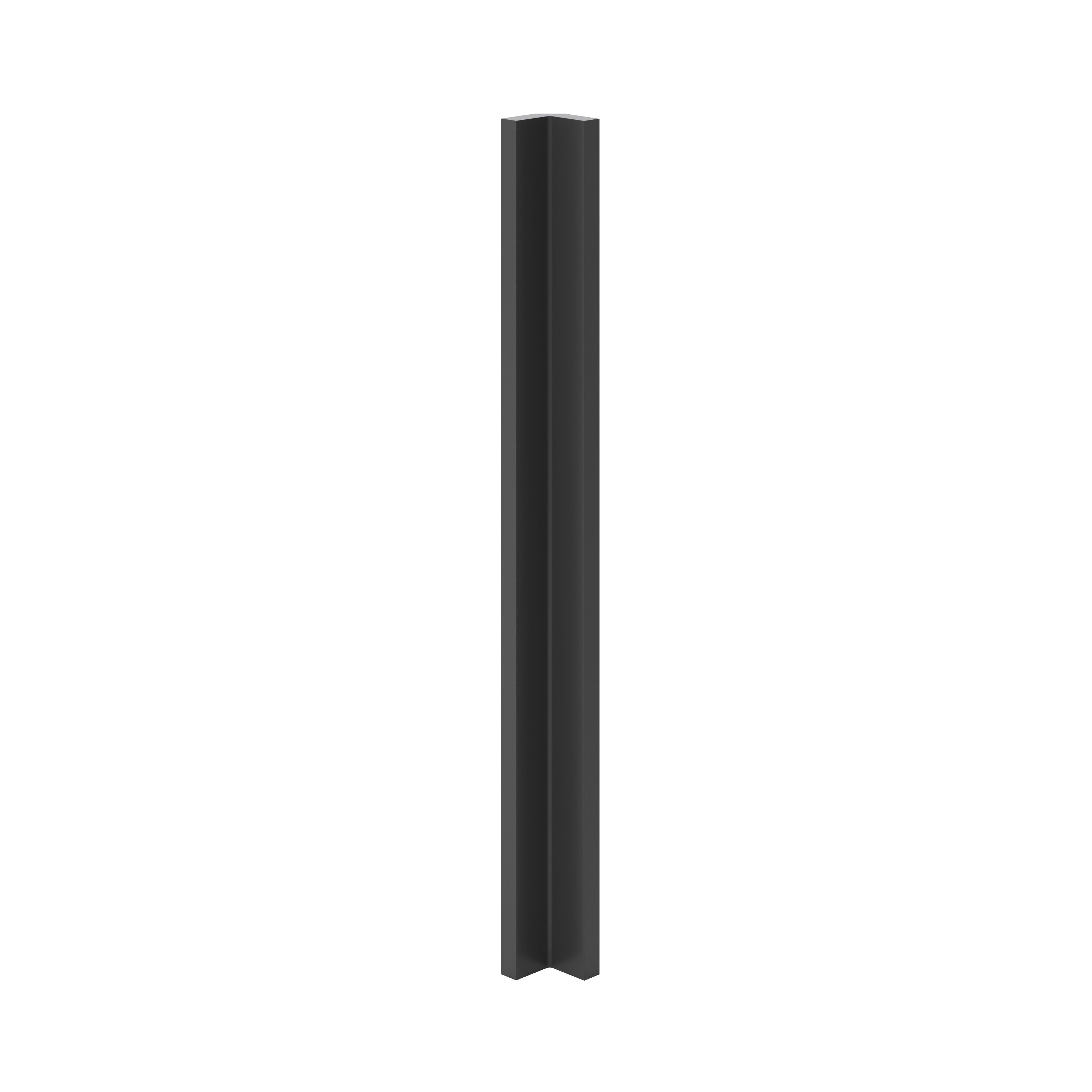 GoodHome Artemisia Innovo handleless matt graphite classic shaker Matt graphite Standard Corner post, (W)34mm