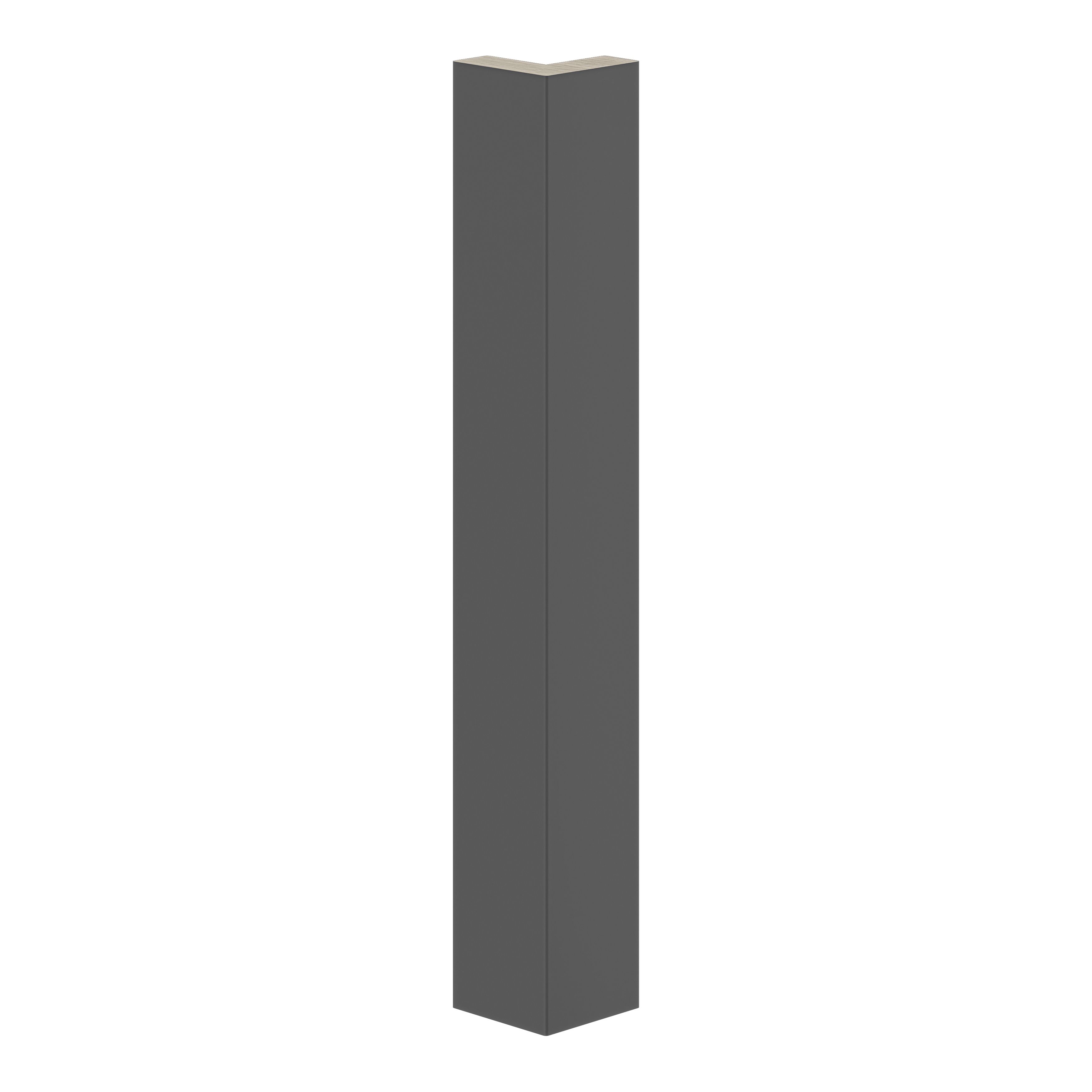 GoodHome Artemisia Innovo handleless matt graphite shaker Matt graphite Standard Corner post, (W)48mm