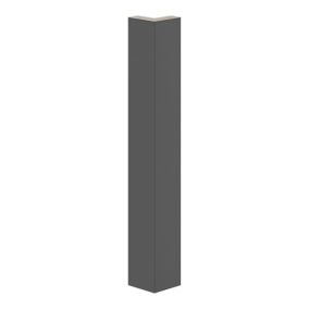 GoodHome Artemisia Innovo handleless matt graphite shaker Matt graphite Standard Corner post, (W)48mm