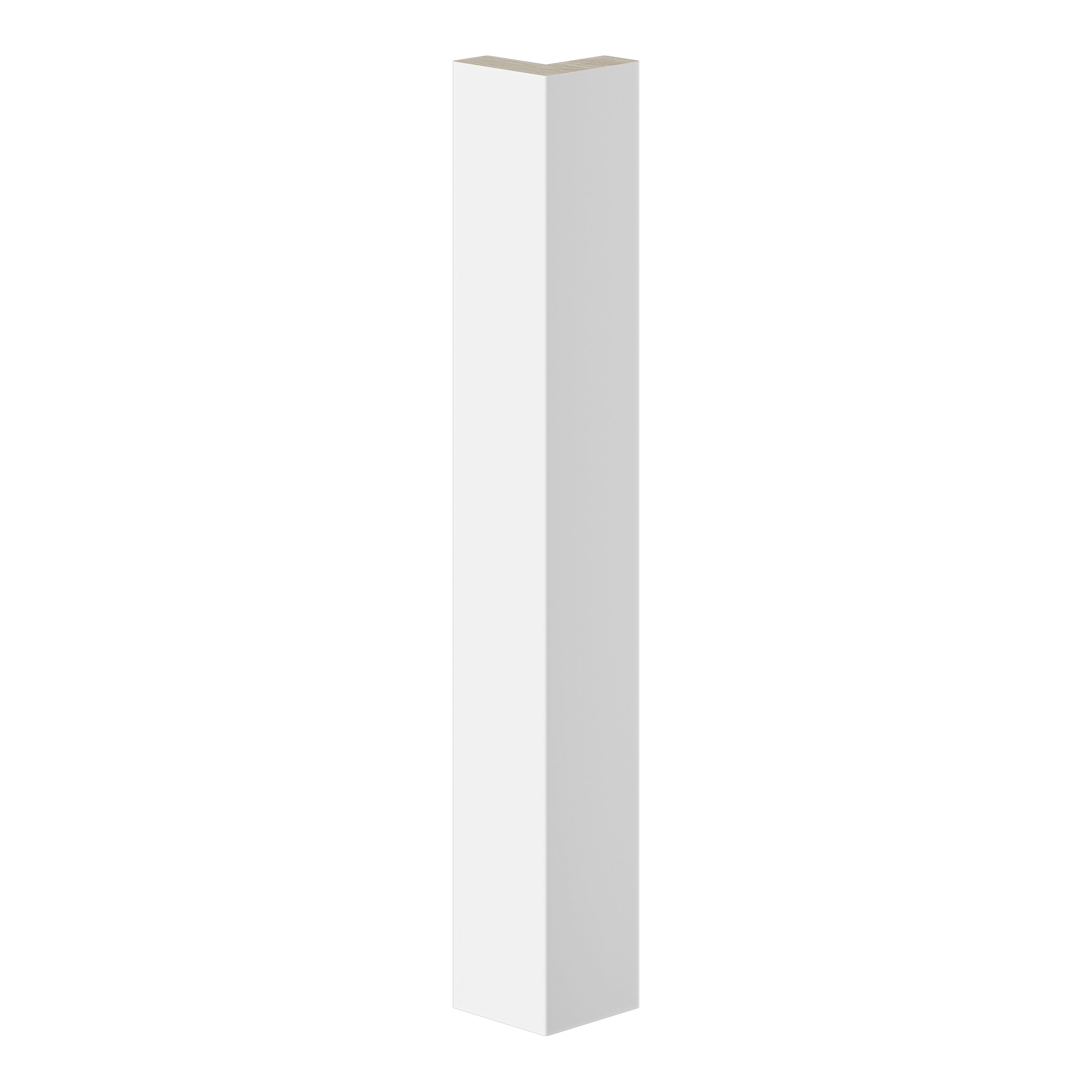 GoodHome Artemisia Innovo handleless matt white shaker Matt white Standard Corner post, (W)48mm