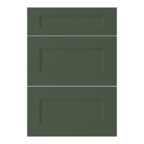 GoodHome Artemisia Matt dark green Drawer front, Pack of 3 (H)715mm (W)497mm (T)18mm