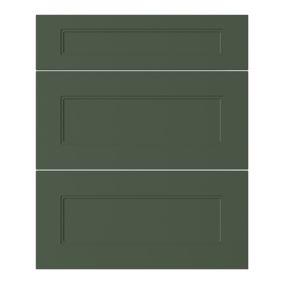 GoodHome Artemisia Matt dark green Drawer front, Pack of 3 (H)715mm (W)597mm (T)18mm