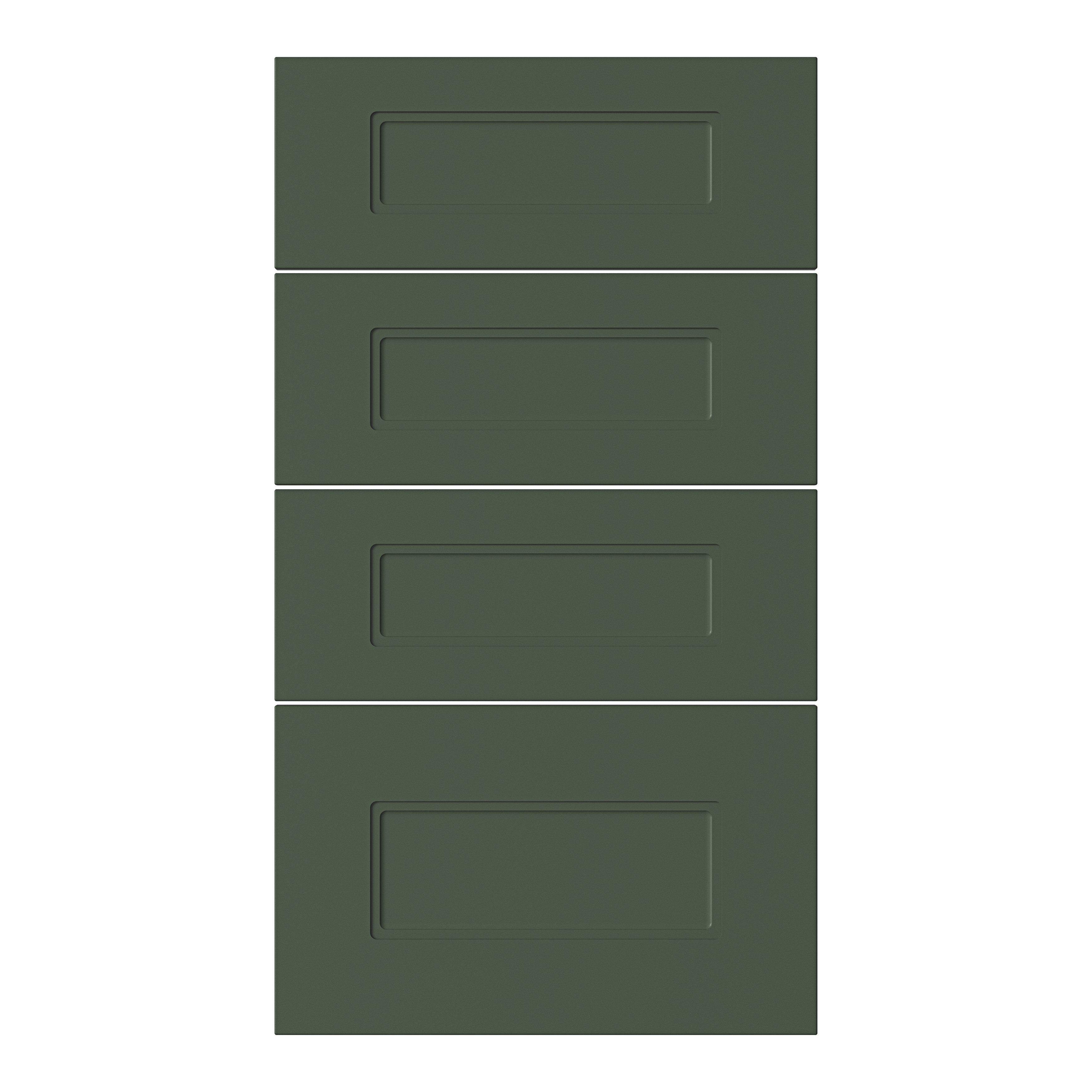 GoodHome Artemisia Matt dark green Drawer front, Pack of 4 (H)715mm (W)397mm (T)18mm