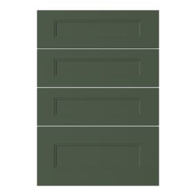 GoodHome Artemisia Matt dark green Drawer front, Pack of 4 (H)715mm (W)497mm (T)18mm