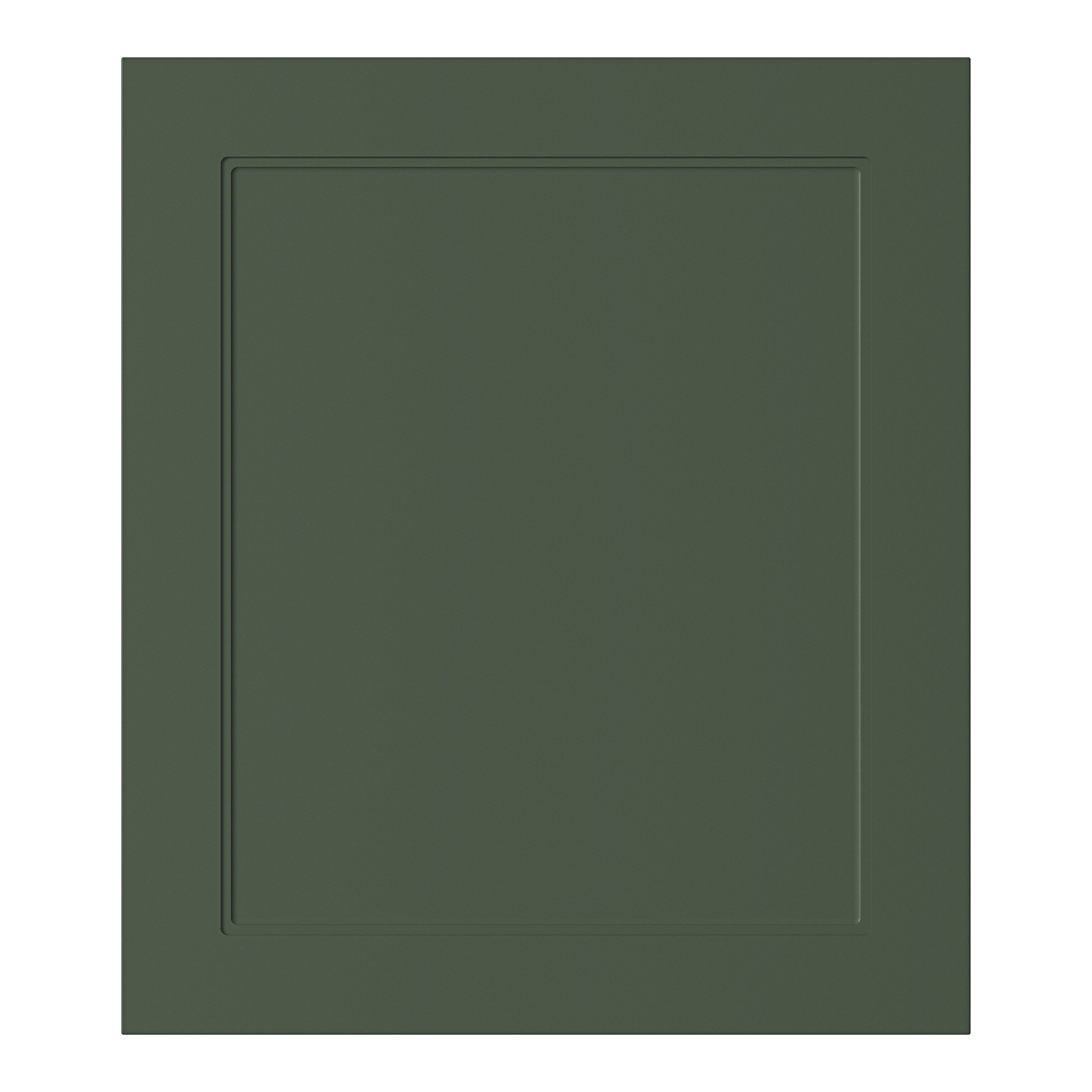 GoodHome Artemisia Matt dark green shaker Matt dark green Shaker Appliance Cabinet door (W)600mm (H)687mm (T)18mm