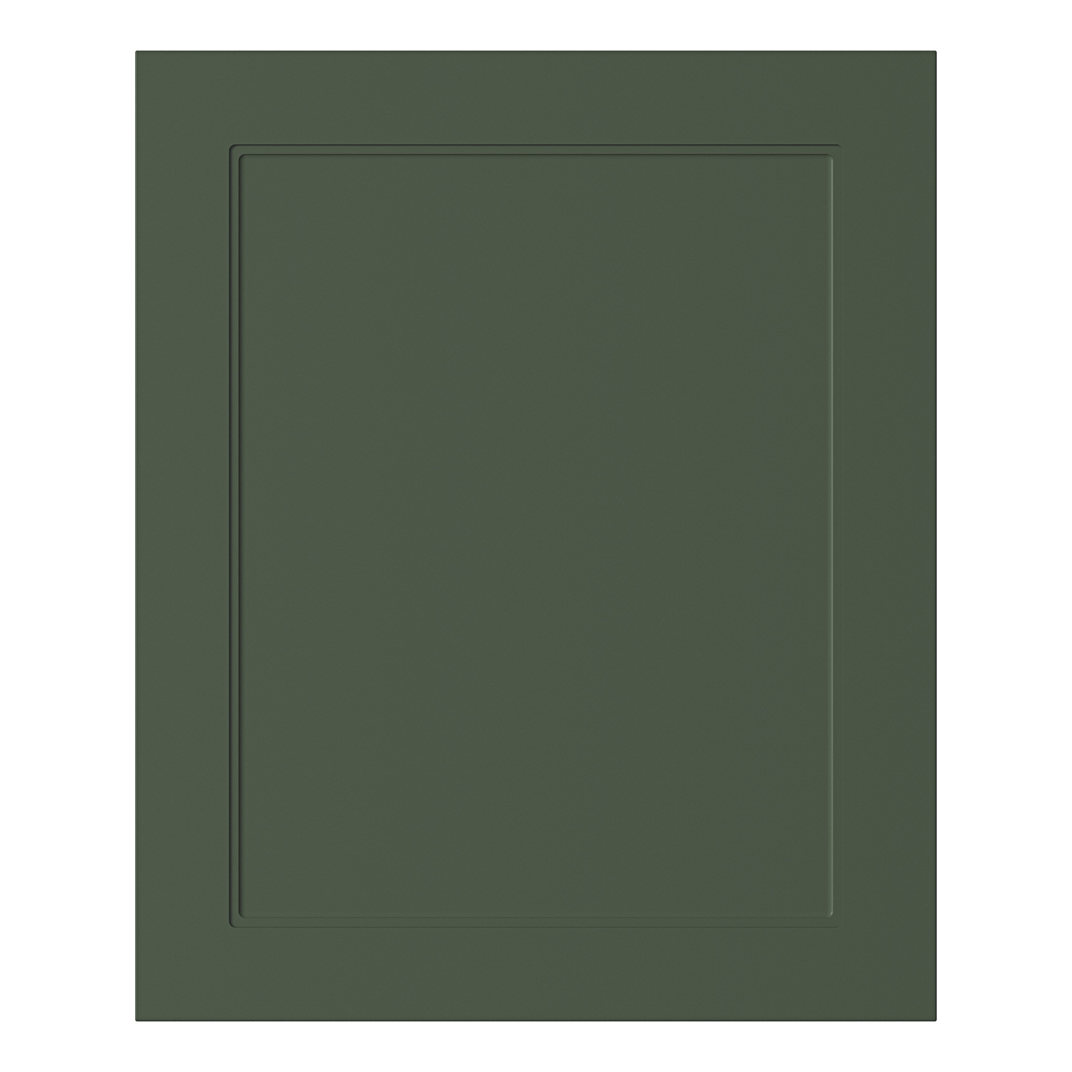 GoodHome Artemisia Matt dark green shaker Matt dark green Shaker Tall appliance Cabinet door (W)600mm (H)723mm (T)18mm