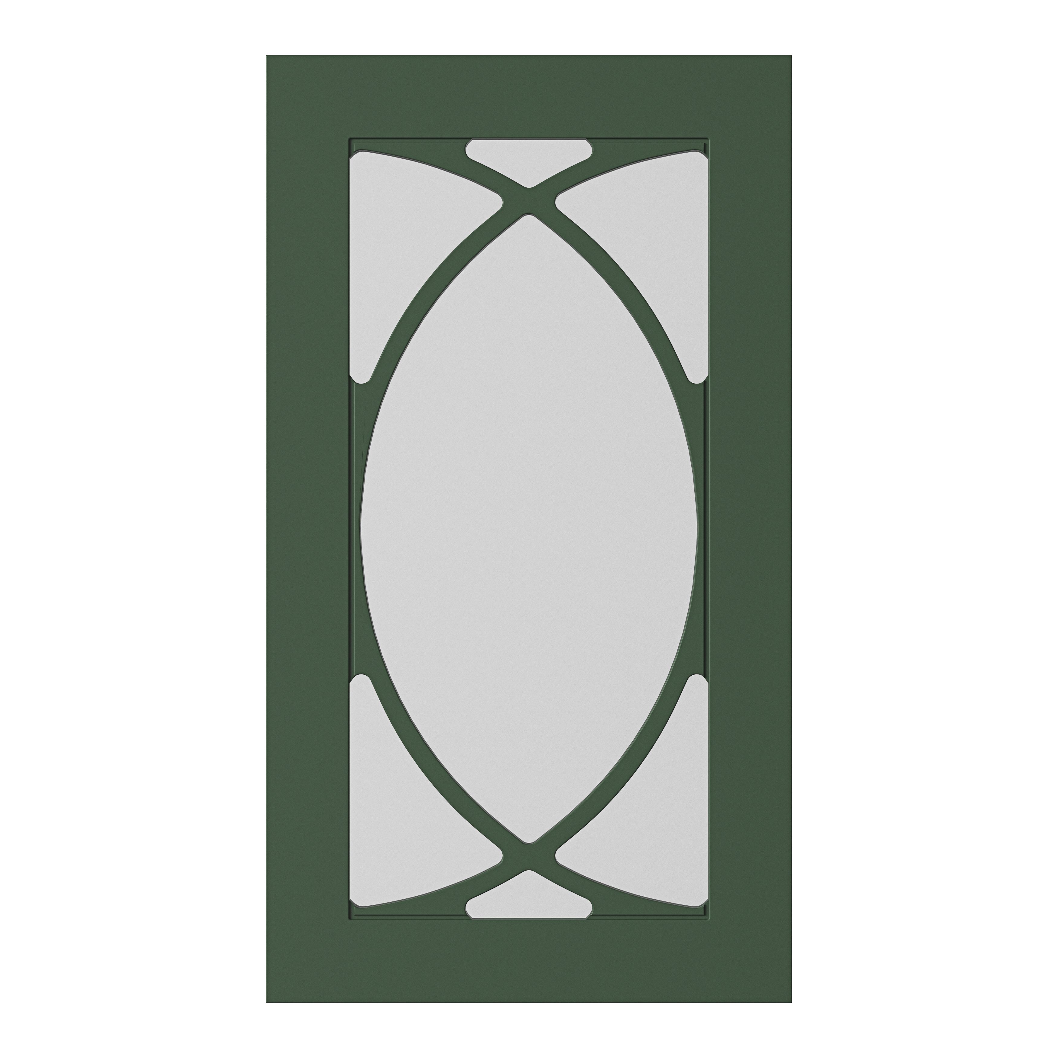 GoodHome Artemisia Matt dark green shaker Tall glazed Cabinet door (W)500mm (H)895mm (T)18mm