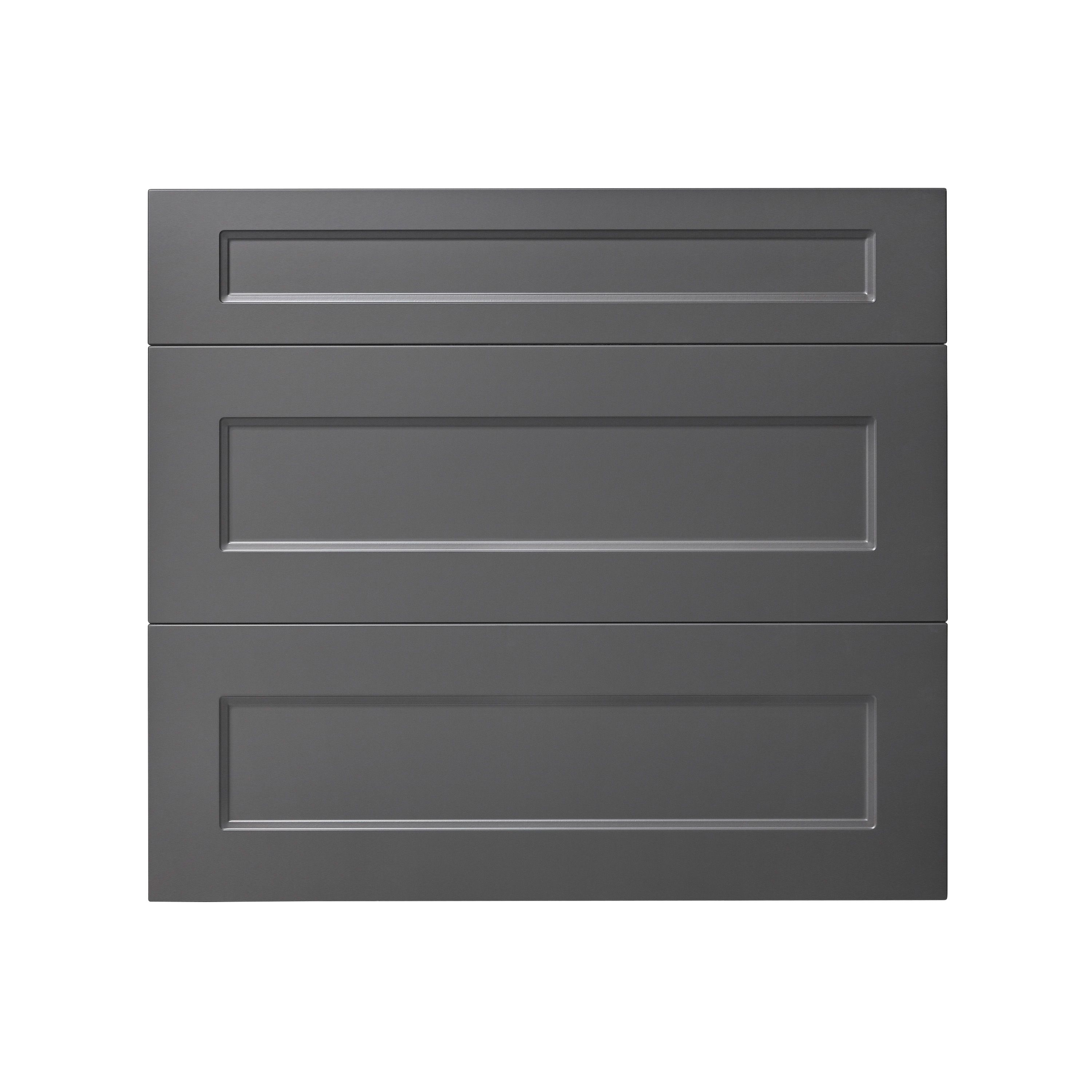 GoodHome Artemisia Matt graphite Matt graphite classic shaker Drawer ...