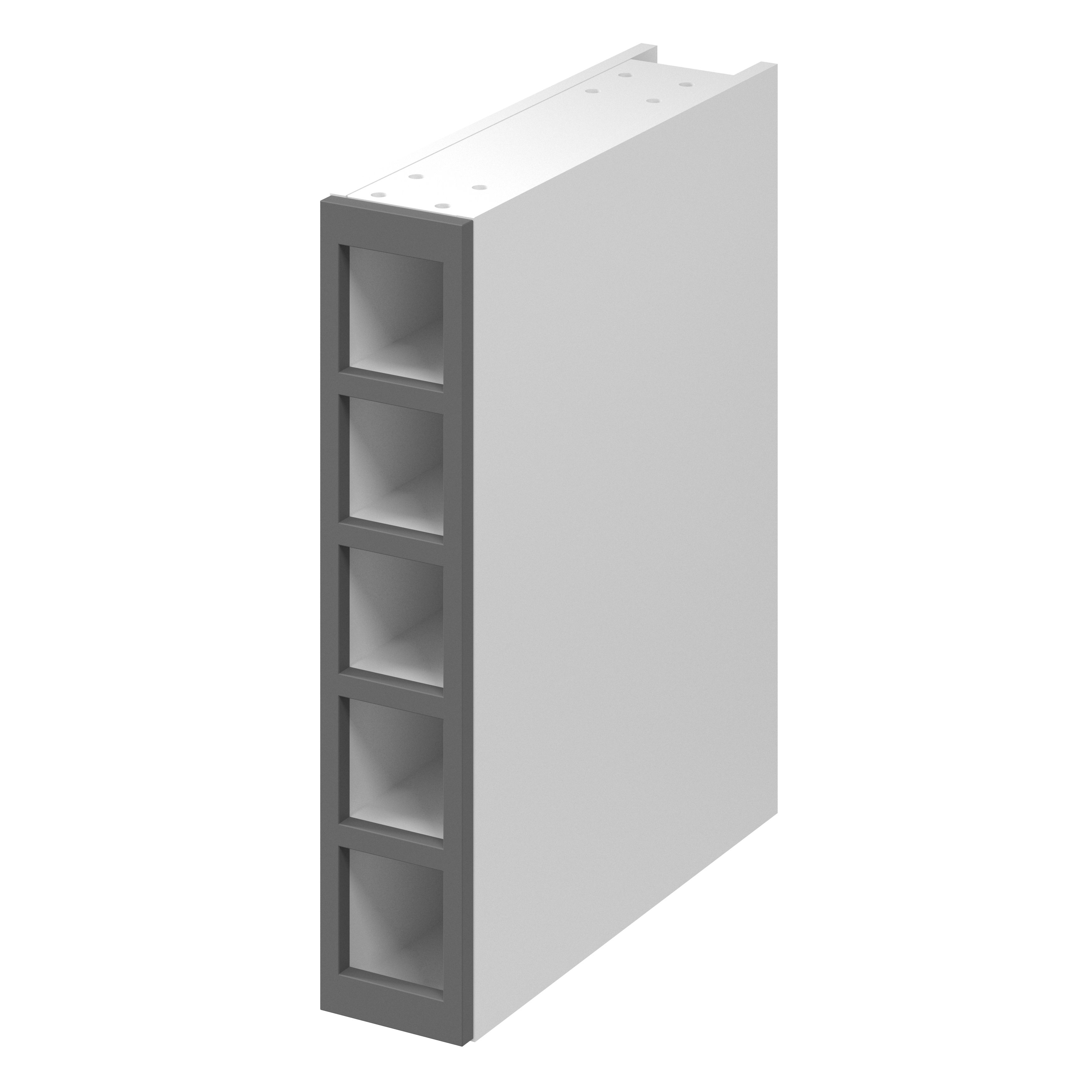 GoodHome Artemisia Matt Graphite Wine rack fascia, (H)715mm (W)147mm