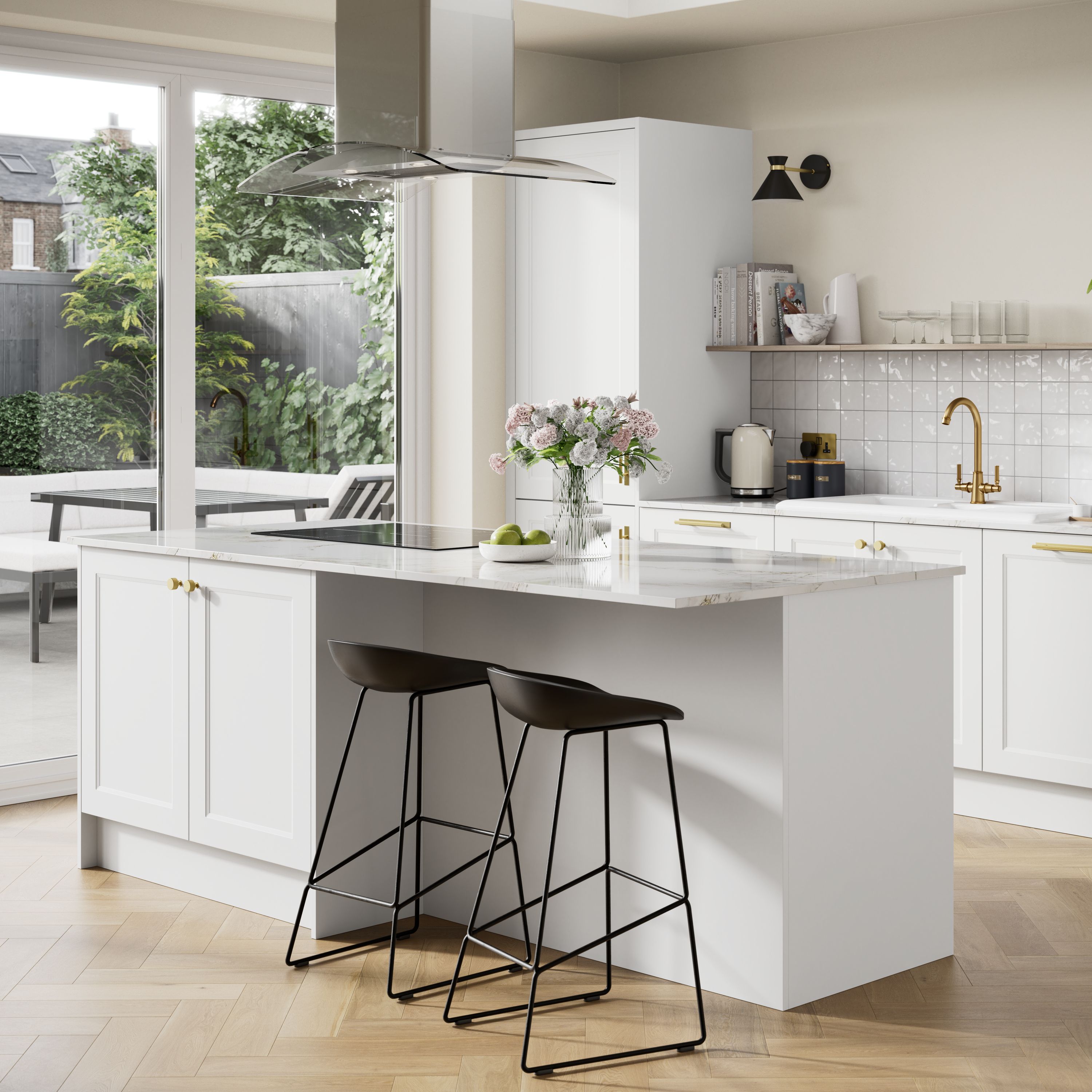 GoodHome Artemisia Matt white Appliance Cabinet door (W)600mm (H)687mm (T)18mm