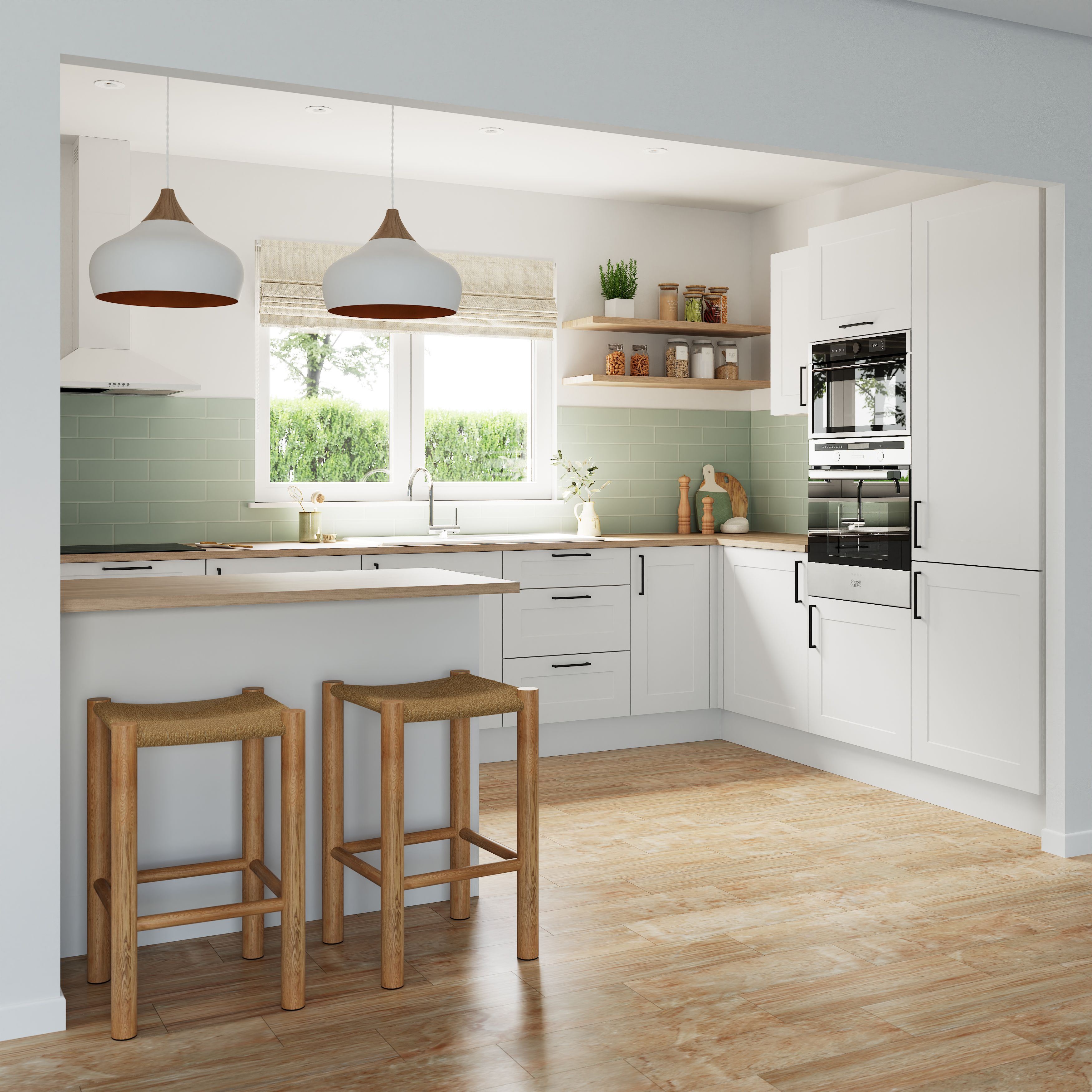 GoodHome Artemisia Matt white Appliance Cabinet door (W)600mm (H)687mm (T)18mm