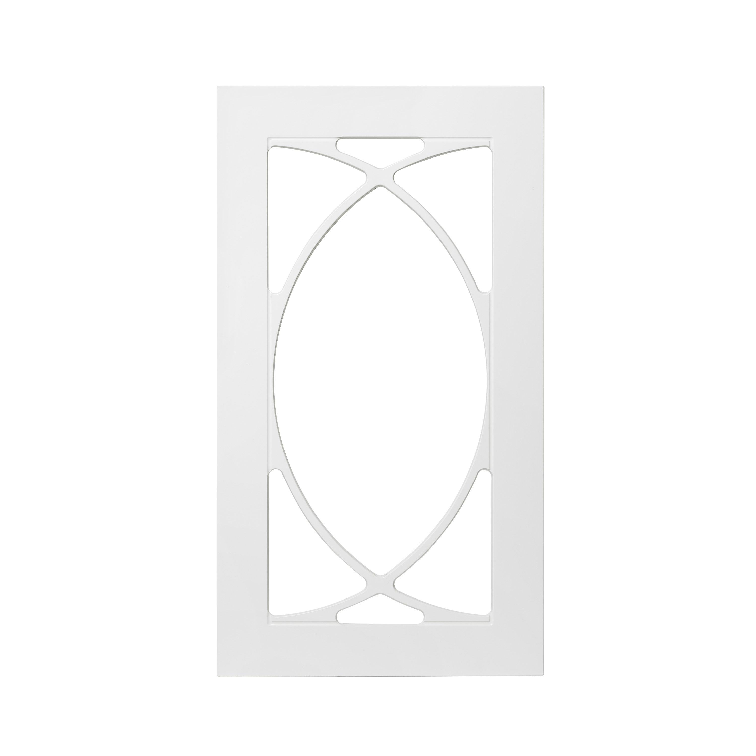 GoodHome Artemisia Matt white Classic shaker Glazed Tall glazed Cabinet door (W)500mm (H)895mm (T)18mm
