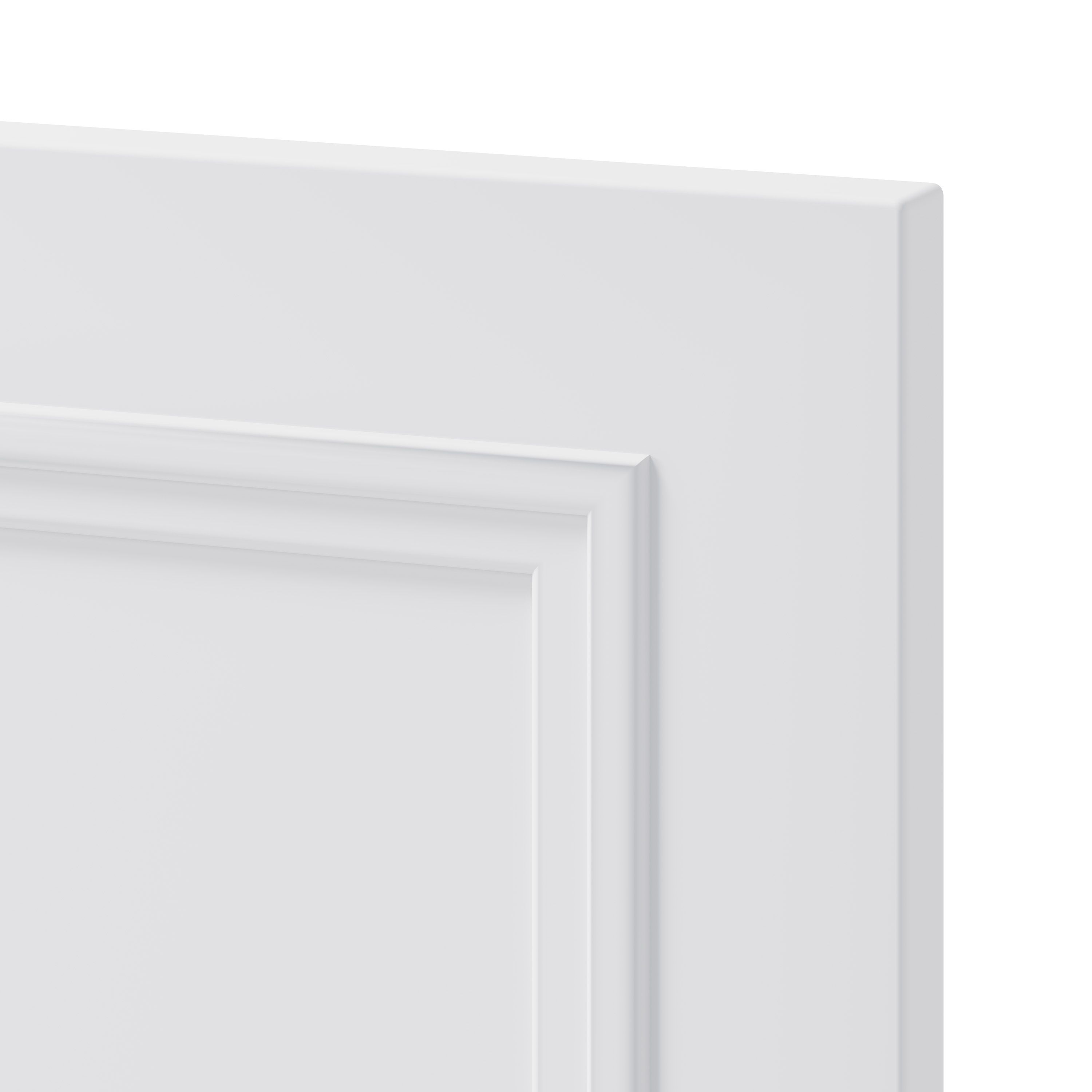 GoodHome Artemisia Matt white classic shaker moulded curve Larder Cabinet door (W)600mm (H)1181mm (T)20mm