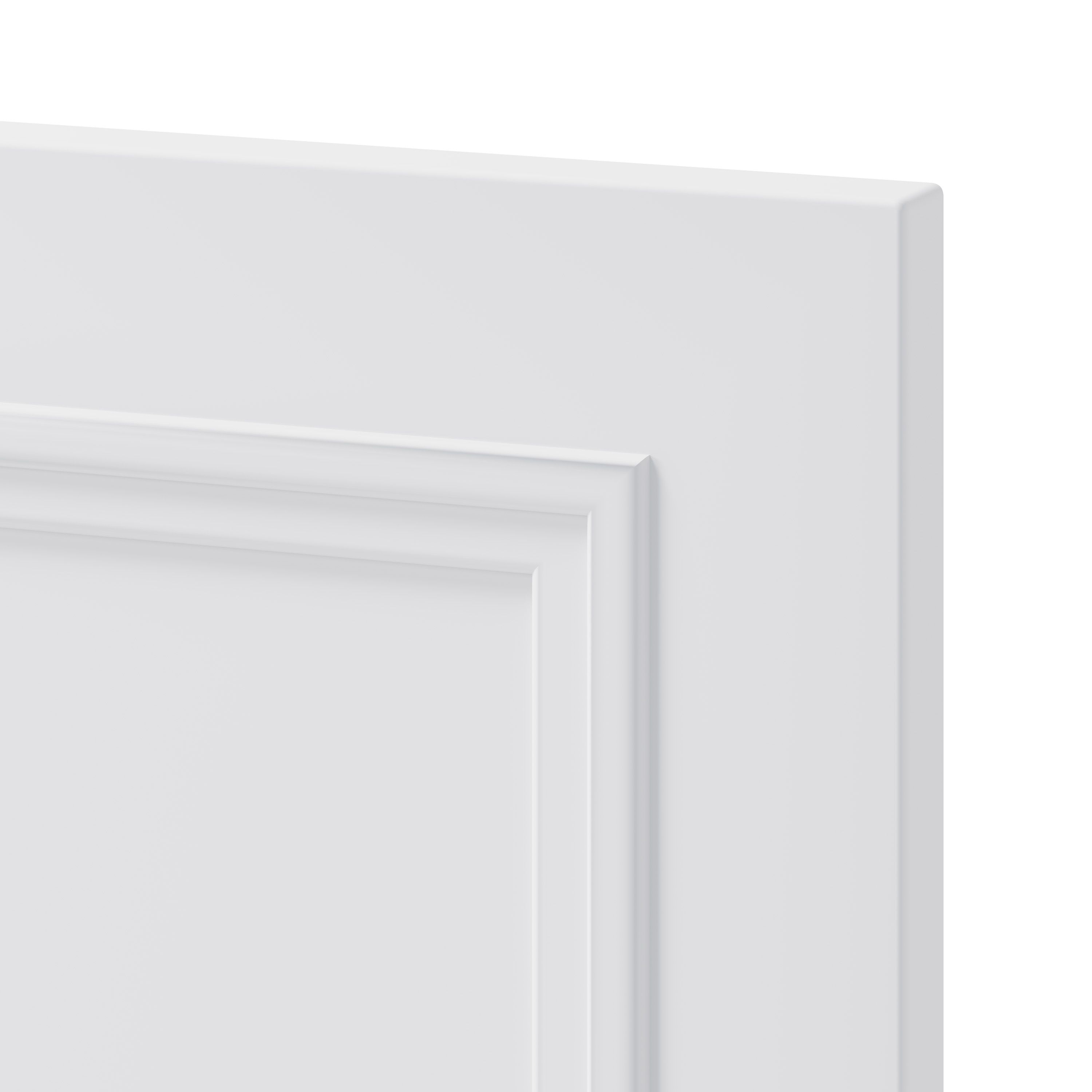 GoodHome Artemisia Matt white classic shaker moulded curve Matt white Highline Cabinet door (W)300mm (H)715mm (T)20mm