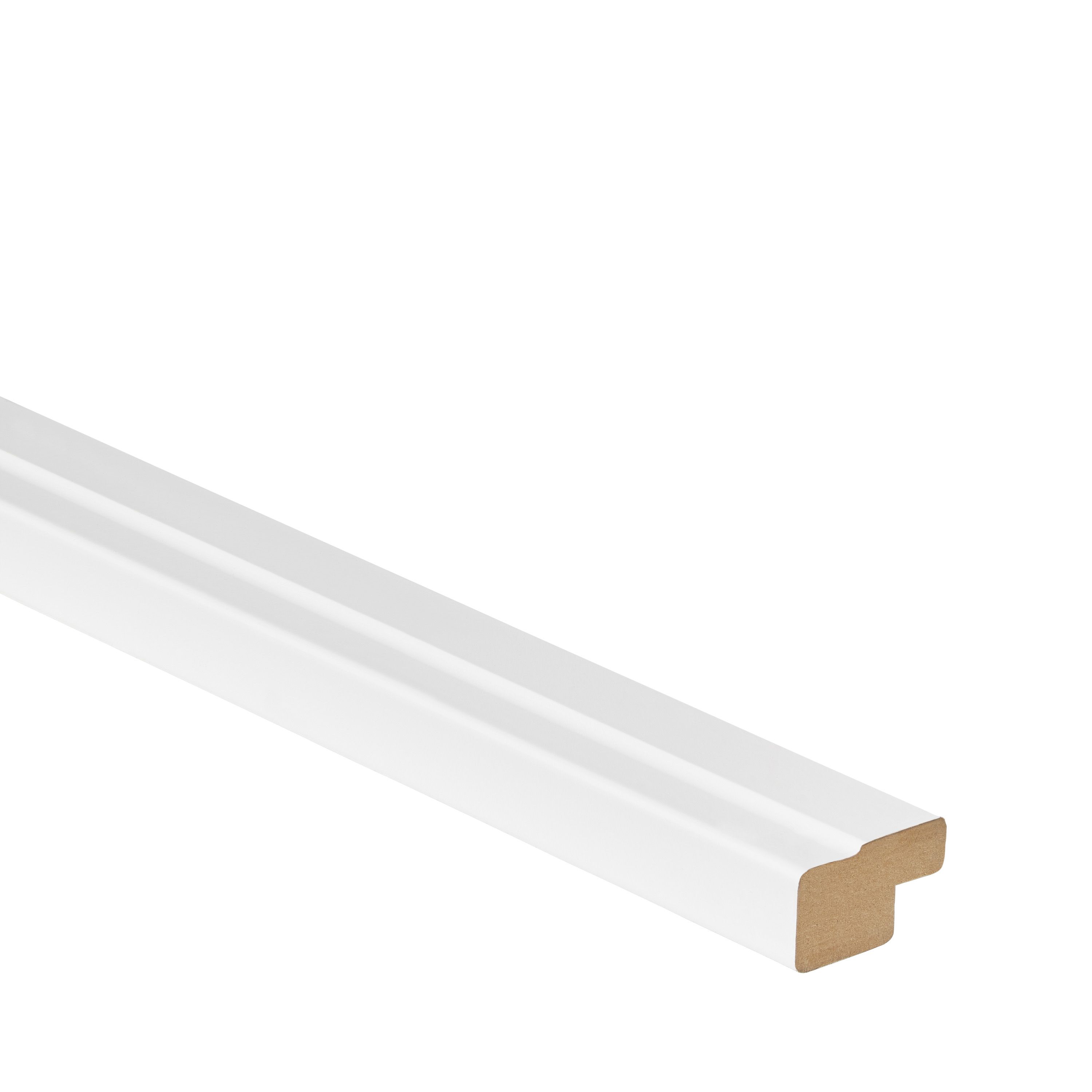 GoodHome Artemisia Matt white Cornice, (L)2400mm (H)35mm