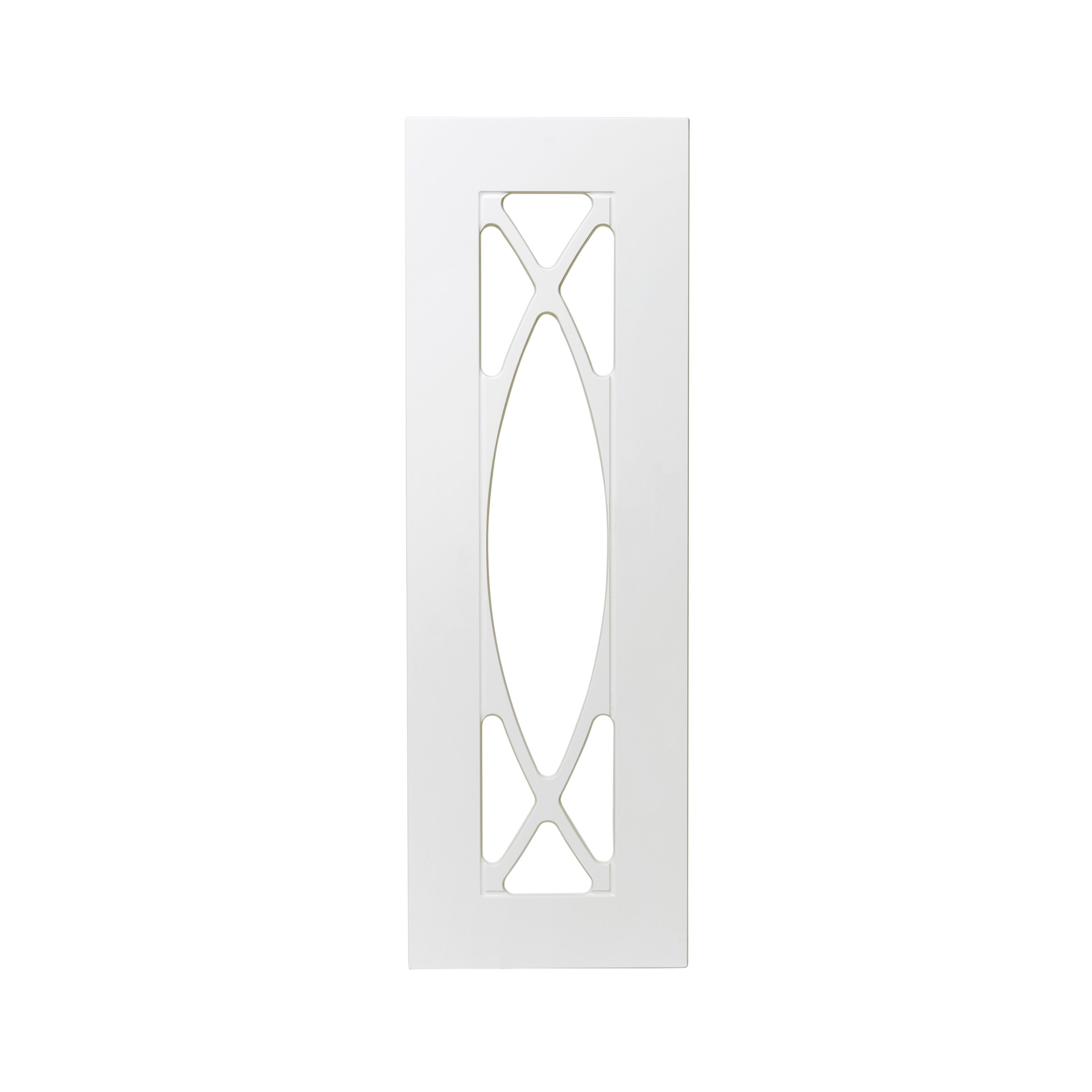 GoodHome Artemisia Matt white Glazed Tall glazed Cabinet door (W)300mm (H)895mm (T)18mm