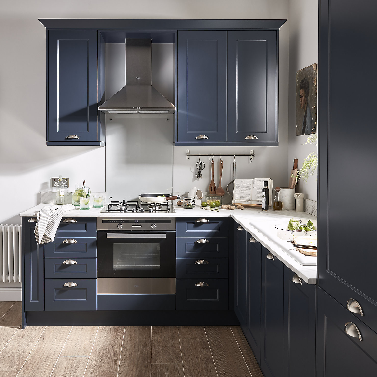 Goodhome Artemisia Midnight Blue Classic Shaker Tall Appliance Cabinet Door W 600mm T 18mm Diy At B Q