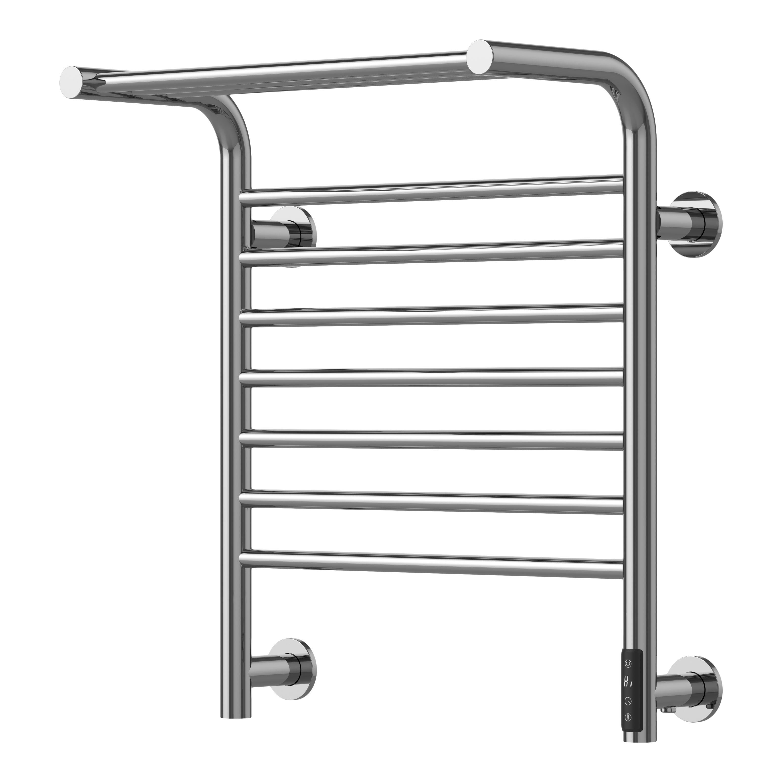 GoodHome Artigo Chrome effect Electric Flat Towel warmer (W)540mm x (H)640mm
